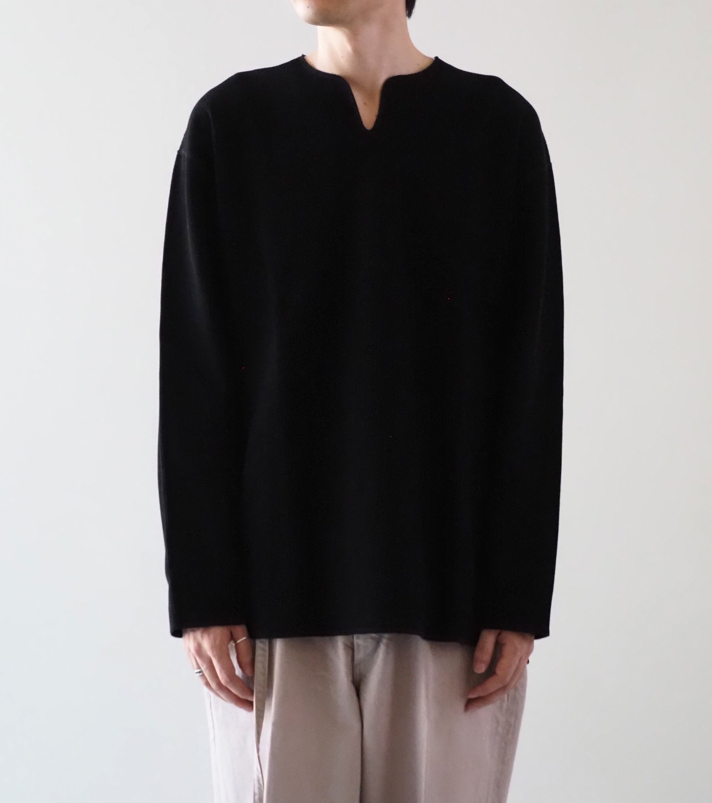 Blurhms Root Stock Rough&Smooth Thermal Over-neck L/S , Black