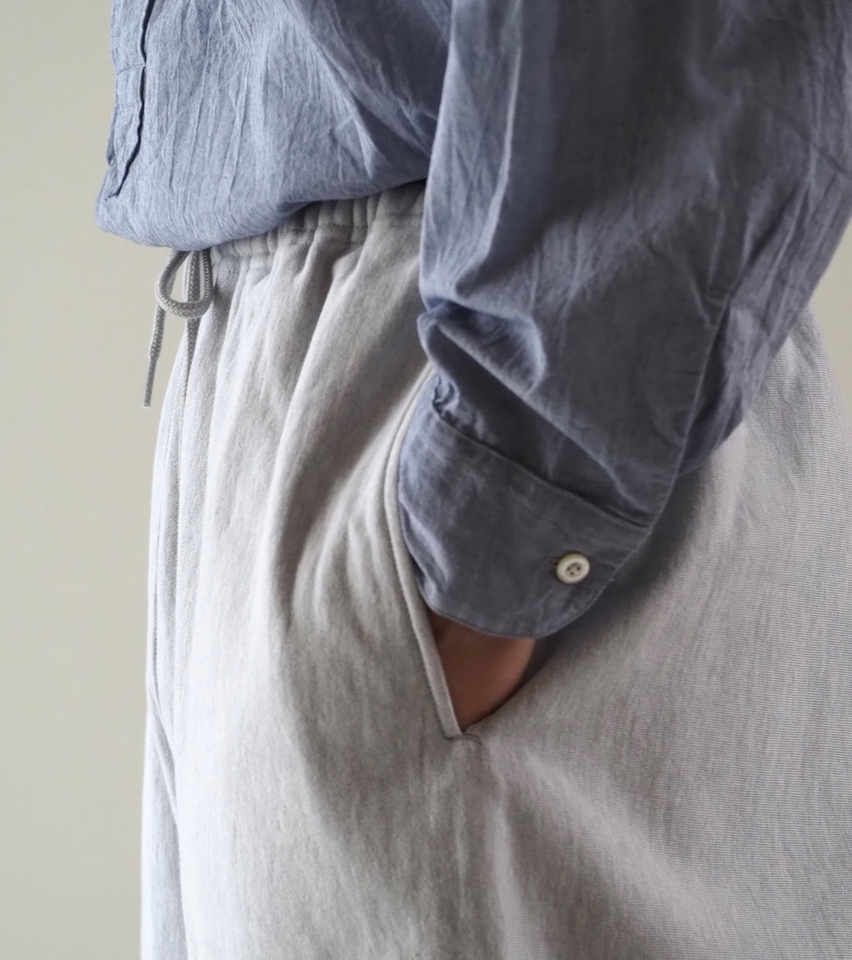 blurhms ROOTSTOCK シン スウェット パンツ, Heather White