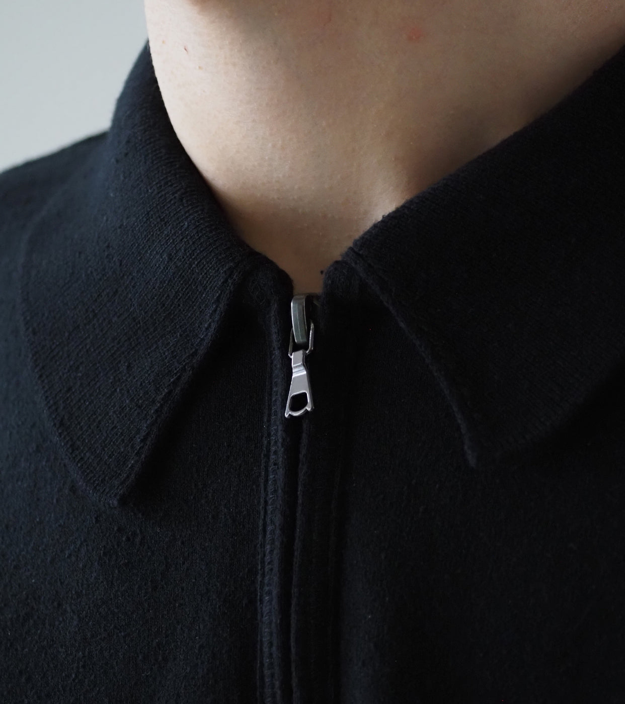 Blurhms Co/Silk Nep Harf-Zip P/O, Black