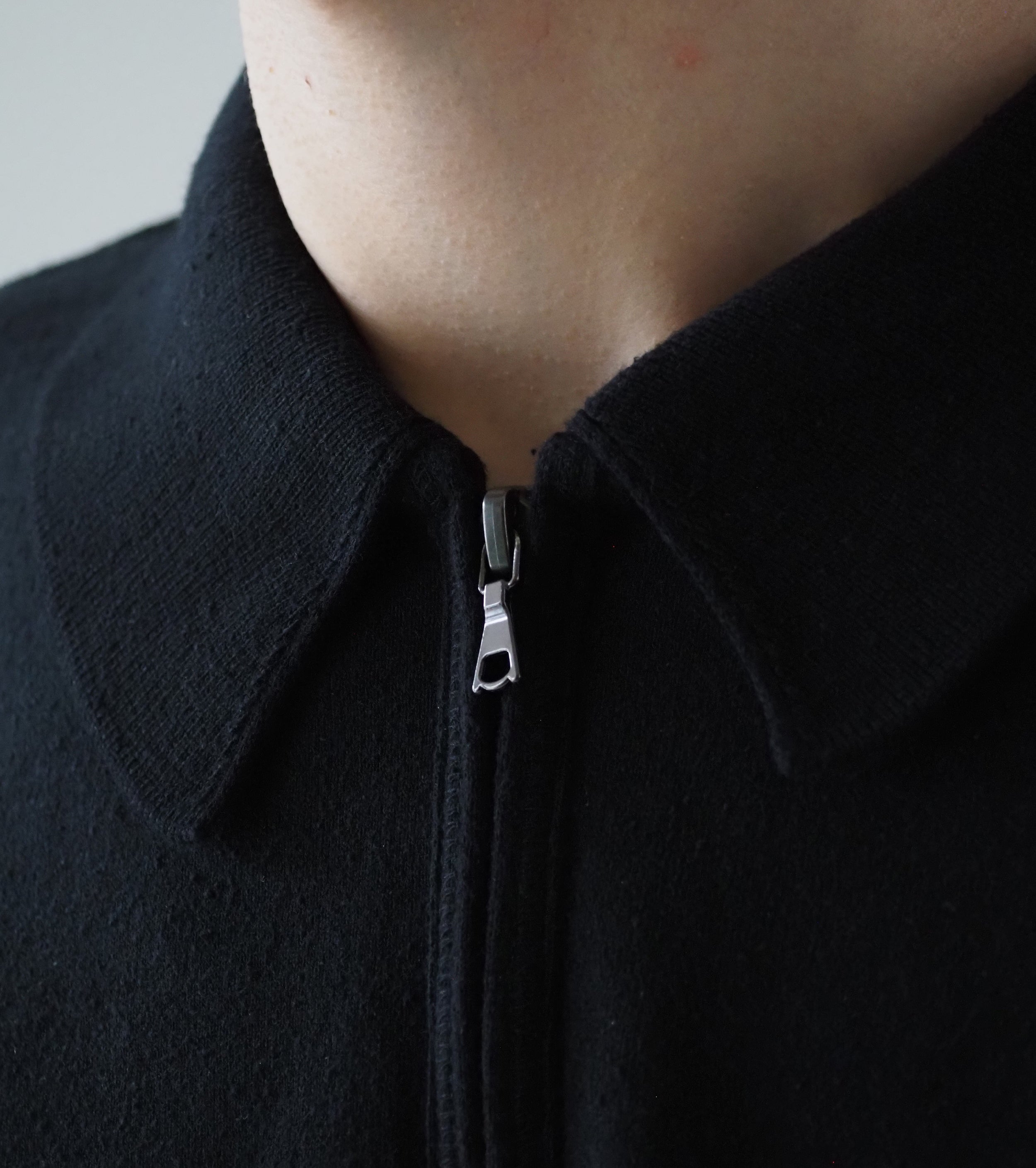 Blurhms Co/Silk Nep Harf-Zip P/O, Black