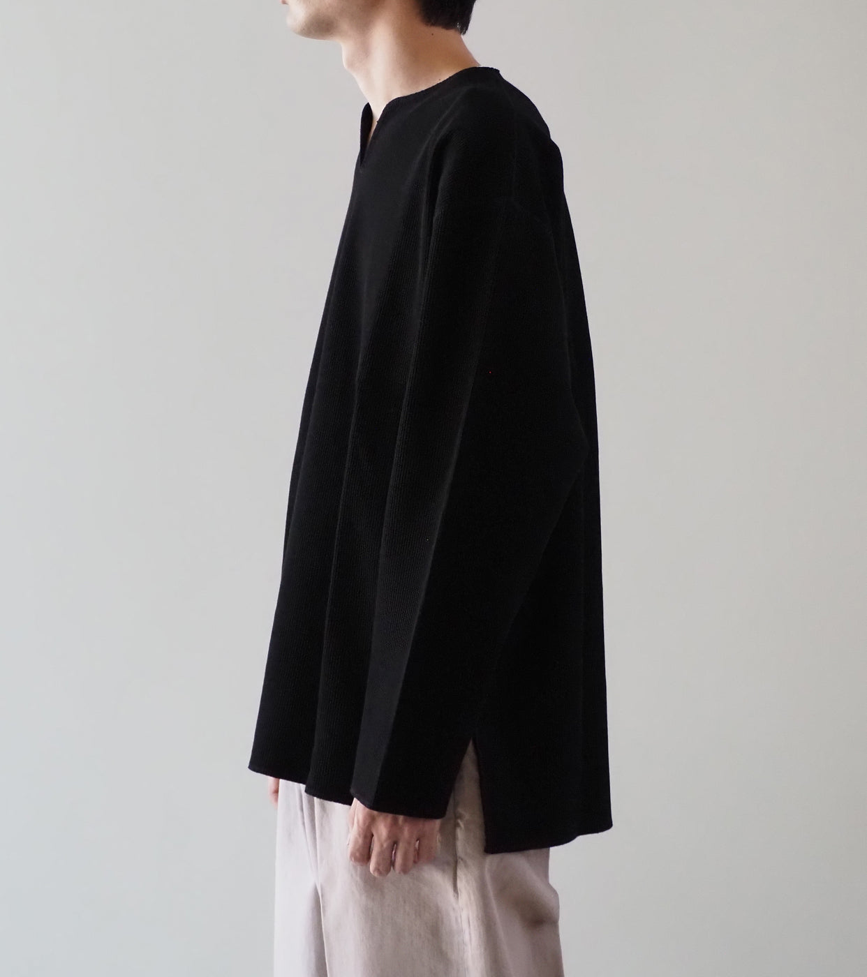 Blurhms Root Stock Rough&Smooth Thermal Over-neck L/S , Black
