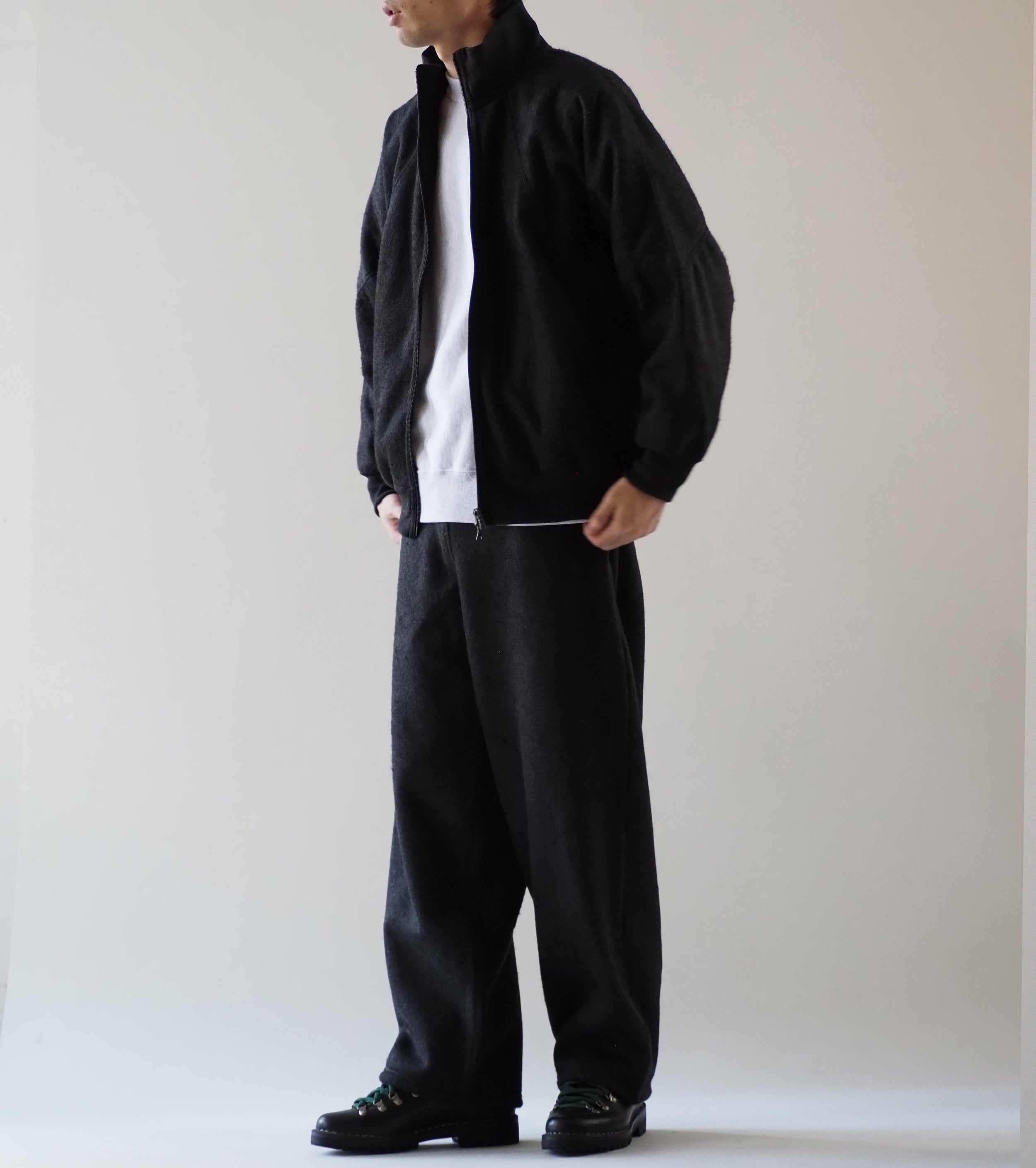 blurhms Pe/Silk Fleece Track Jacket, Heather Black
