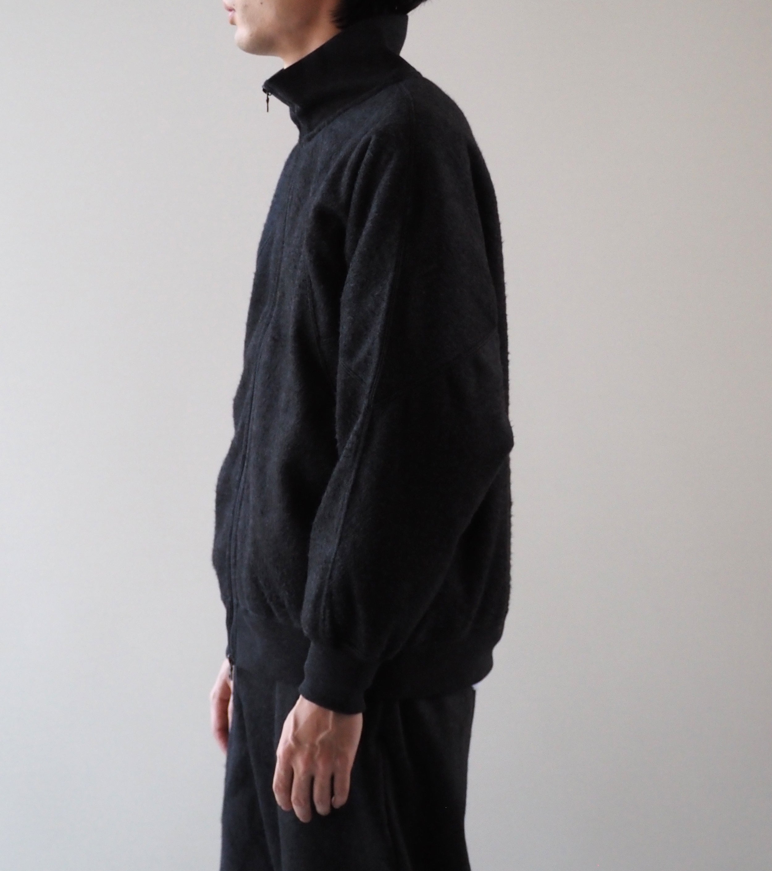 blurhms Pe/Silk Fleece Track Jacket, Heather Black