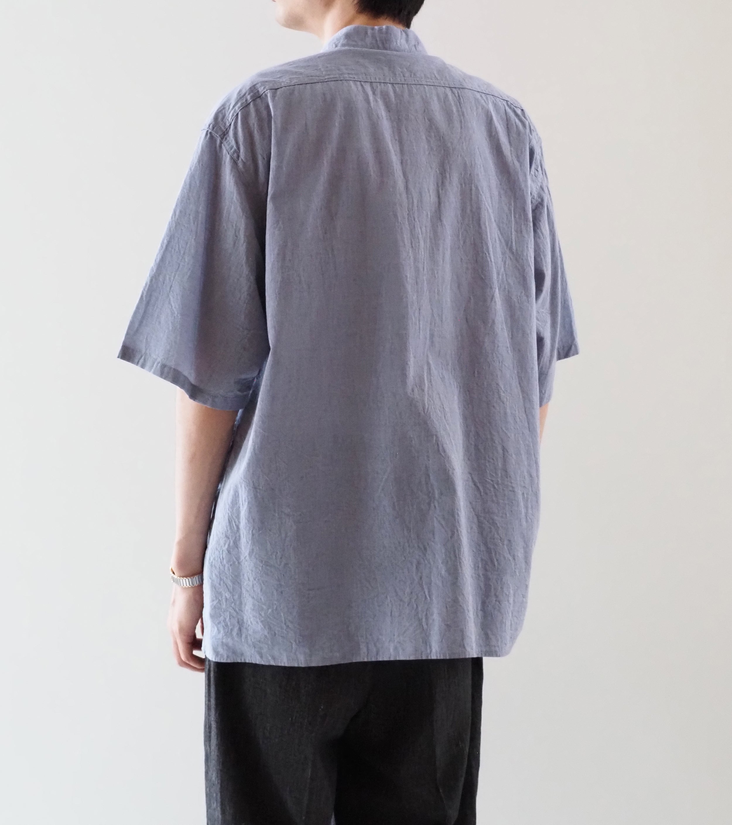 blurhmsROOTSTOCK ハードツイスト シャンブレー ワーク シャツ ショートスリーブ , Saxe Blue