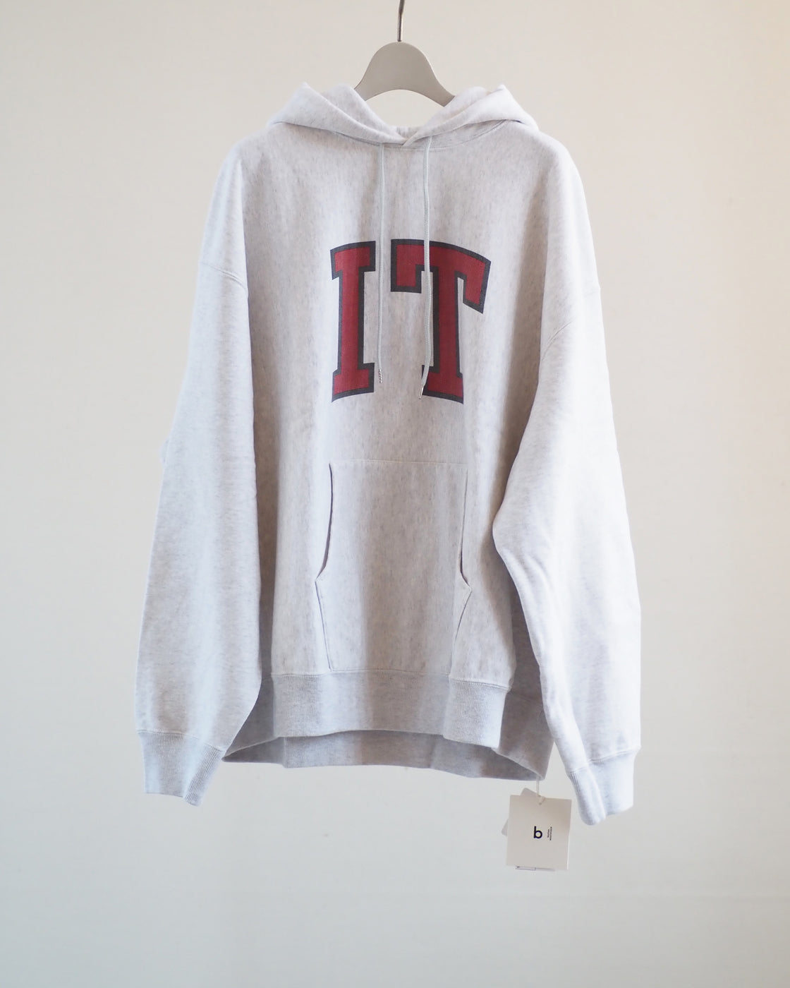 Blurhms Print Sweatshirt Hoodie Pullover Big,Heater White×IT-M