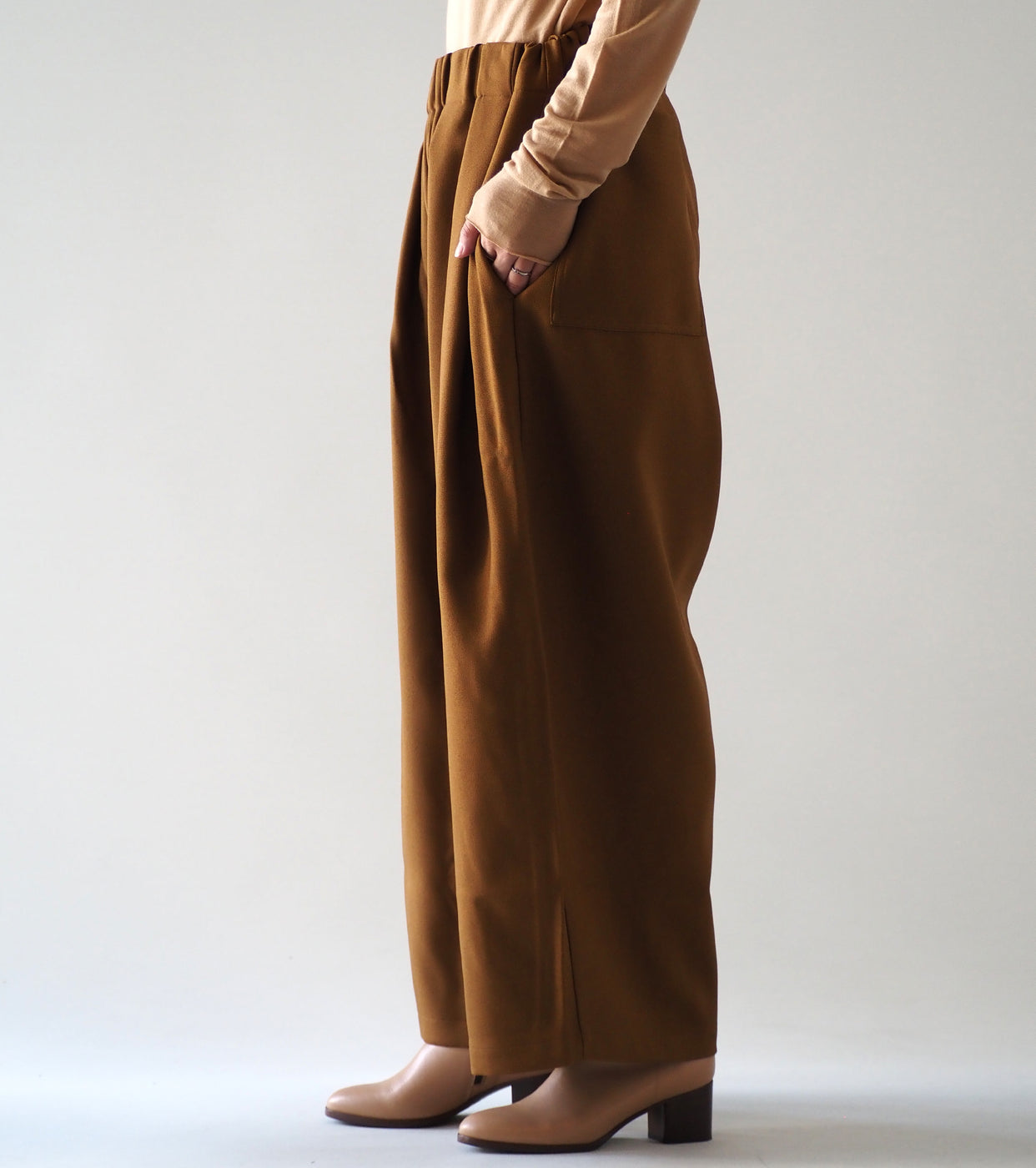 Yarmo ワークパンツ ポリサージ , Khaki