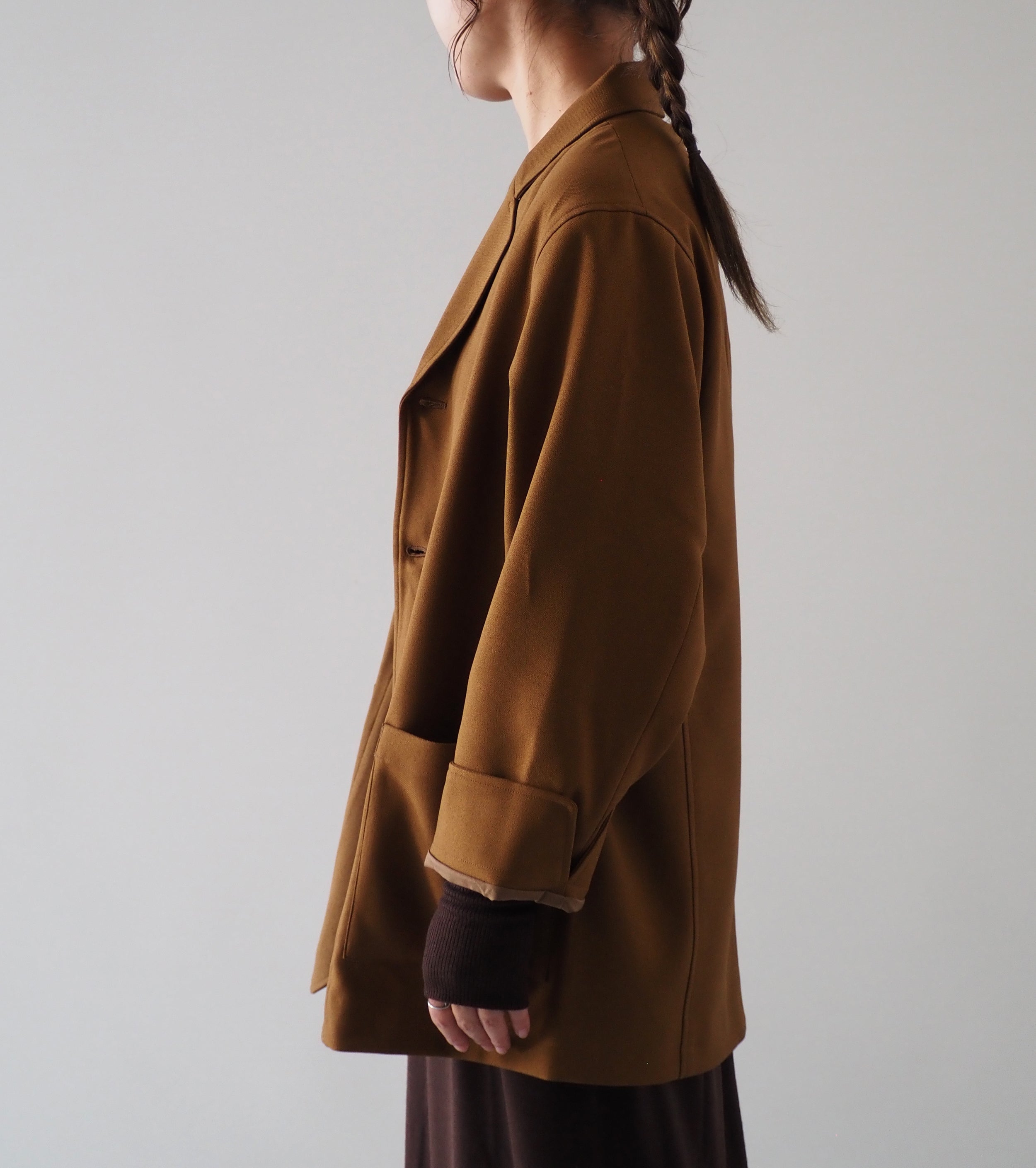 Yarmo  スリー ボタン ワークジャケット ポリサージ ,  Khaki