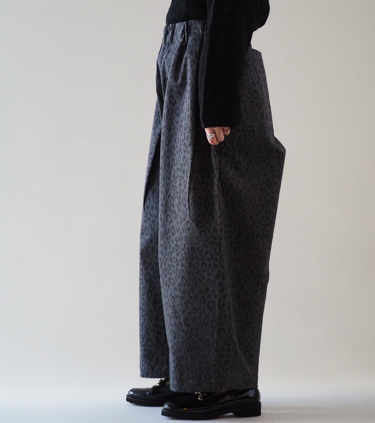 Yarmo レオパード ワーク パンツ , Grey