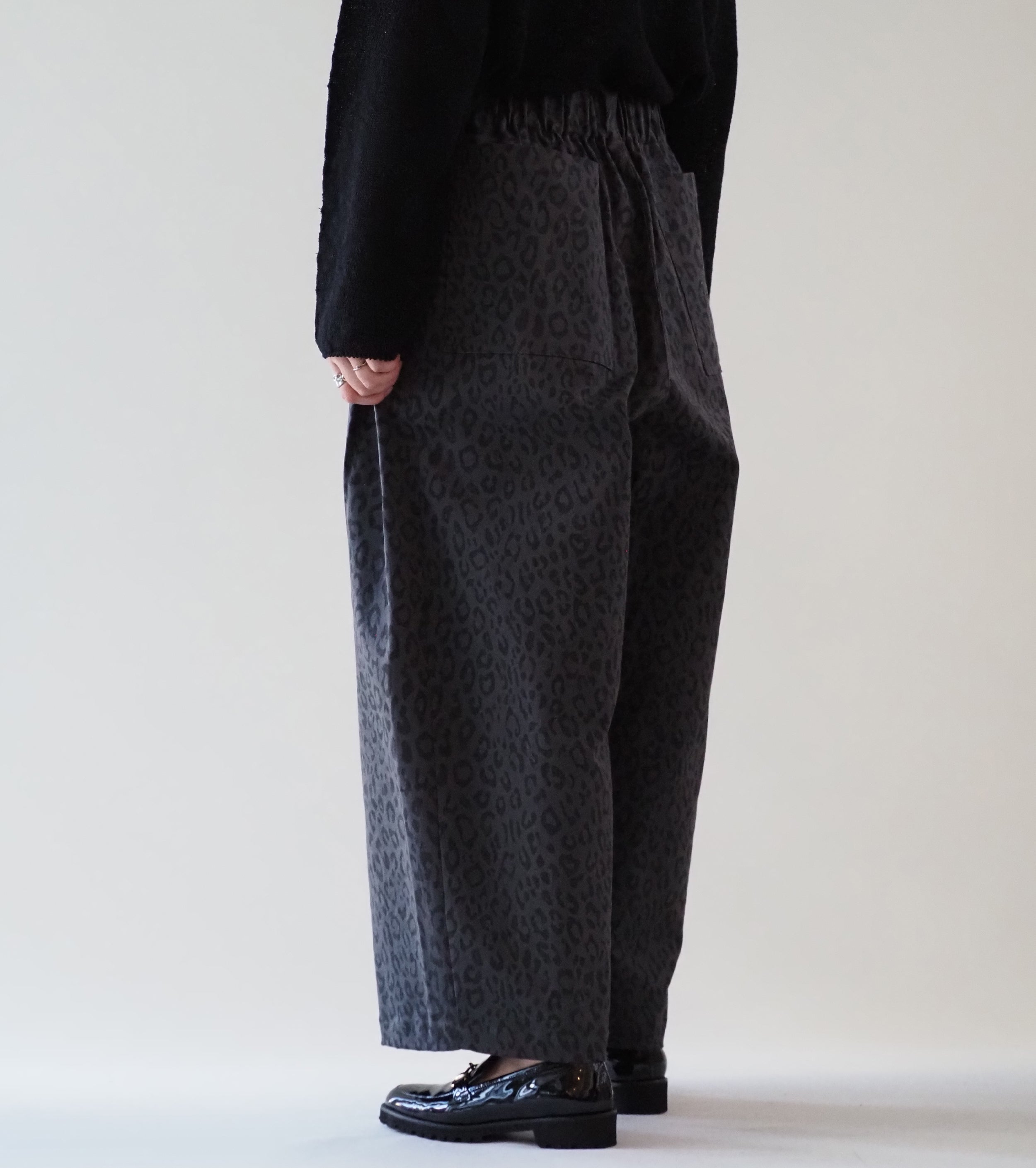 Yarmo レオパード ワーク パンツ , Grey