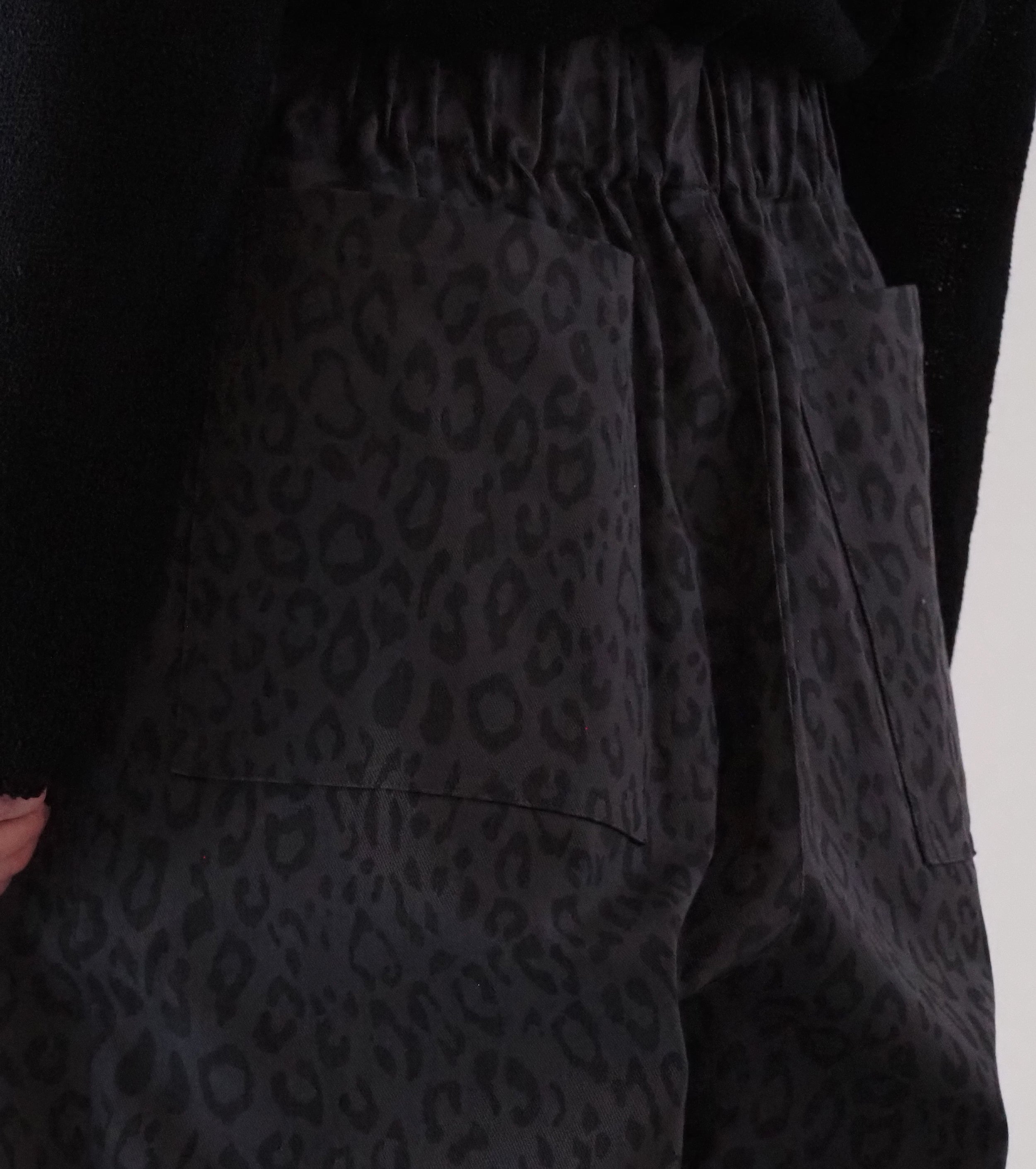 Yarmo レオパード ワーク パンツ , Grey