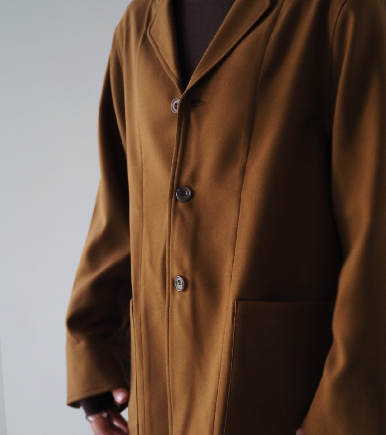 Yarmo  スリー ボタン ワークジャケット ポリサージ ,  Khaki