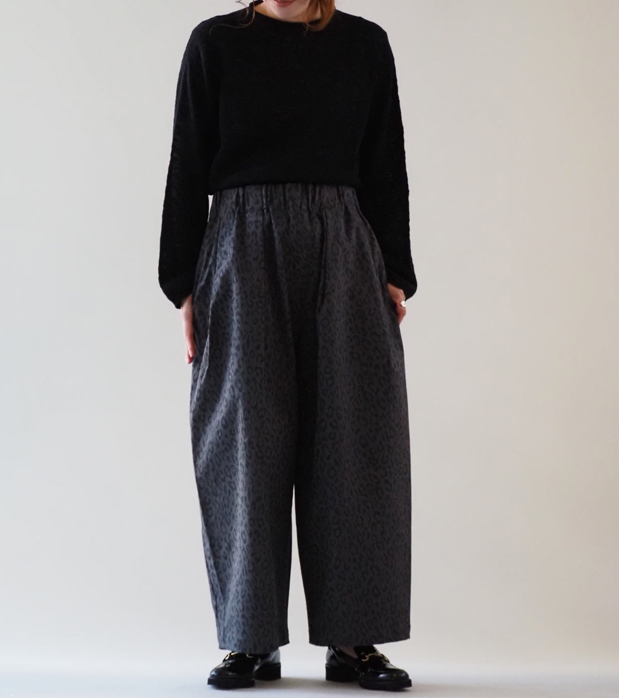 Yarmo レオパード ワーク パンツ , Grey