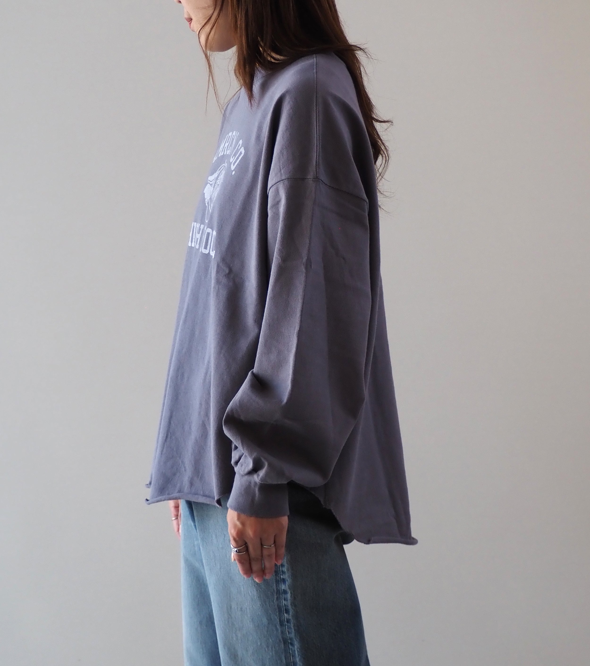 Americana USED加工 ロングスリーブ ティーシャツ  , Nasu