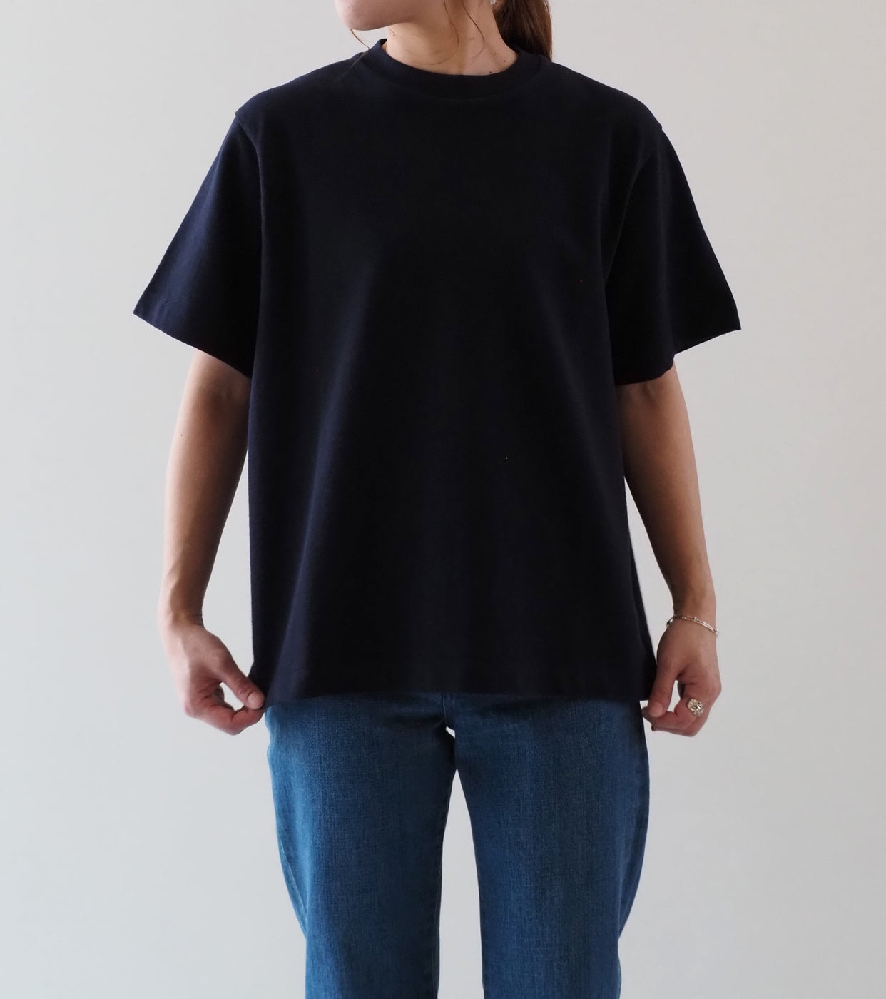YAECA ピケ ティーシャツ ＜UNISEX＞ , Navy