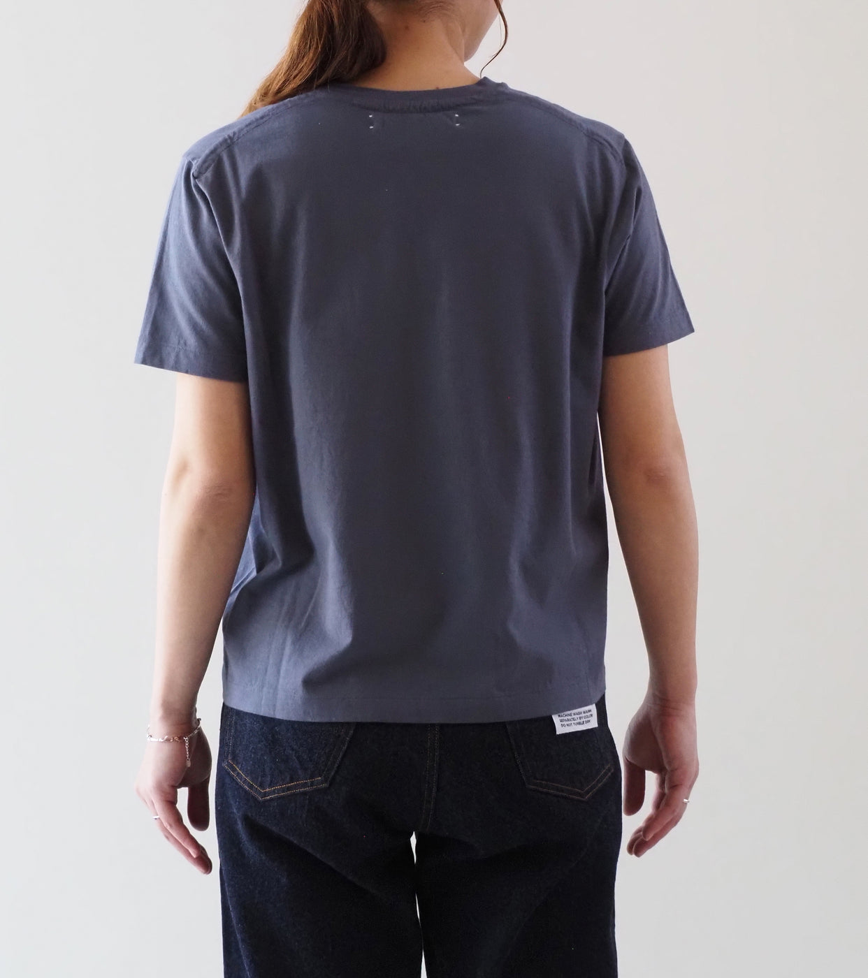 YAECA 度詰め ティーシャツ , Navy
