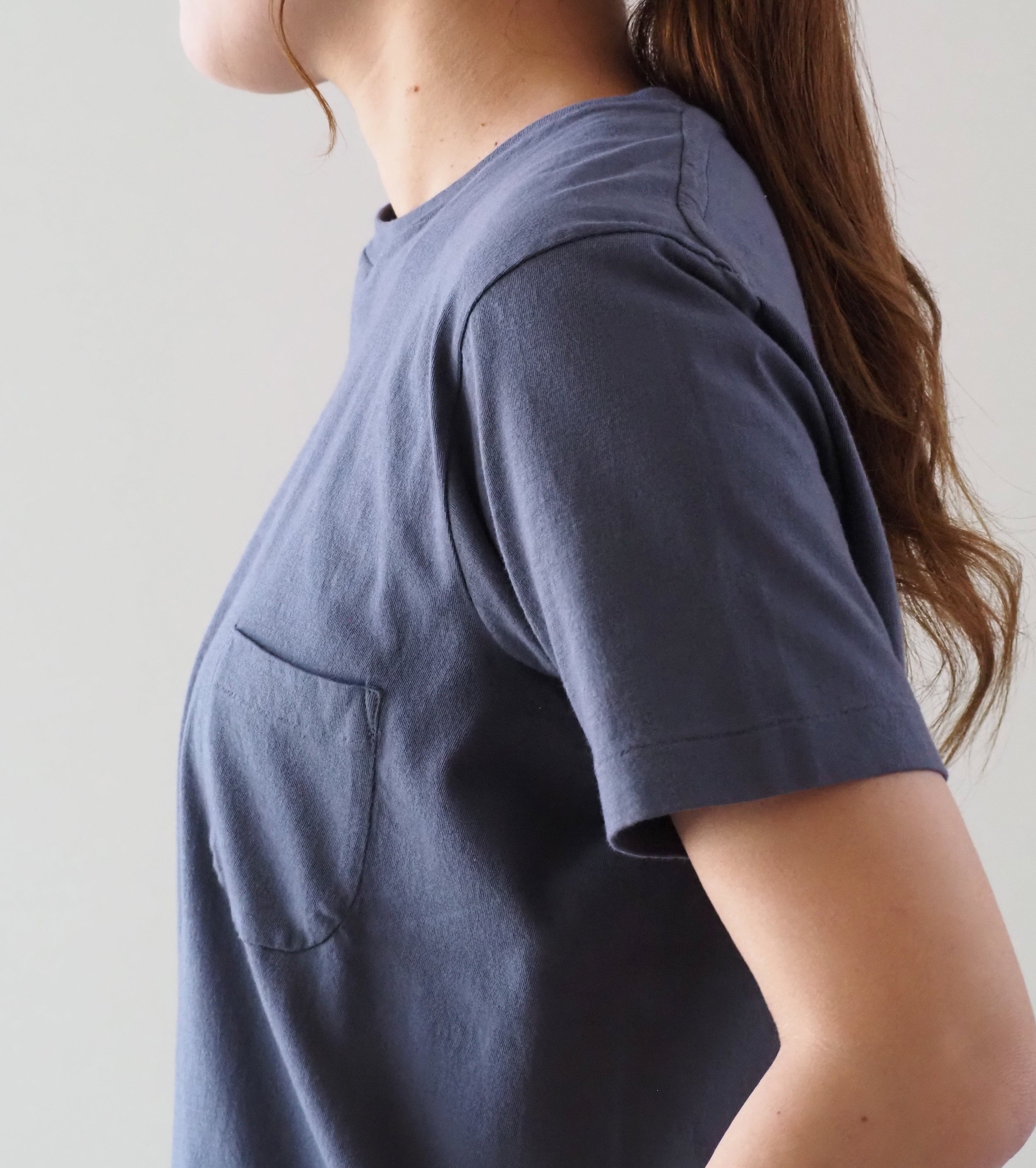 YAECA 度詰め ティーシャツ , Navy