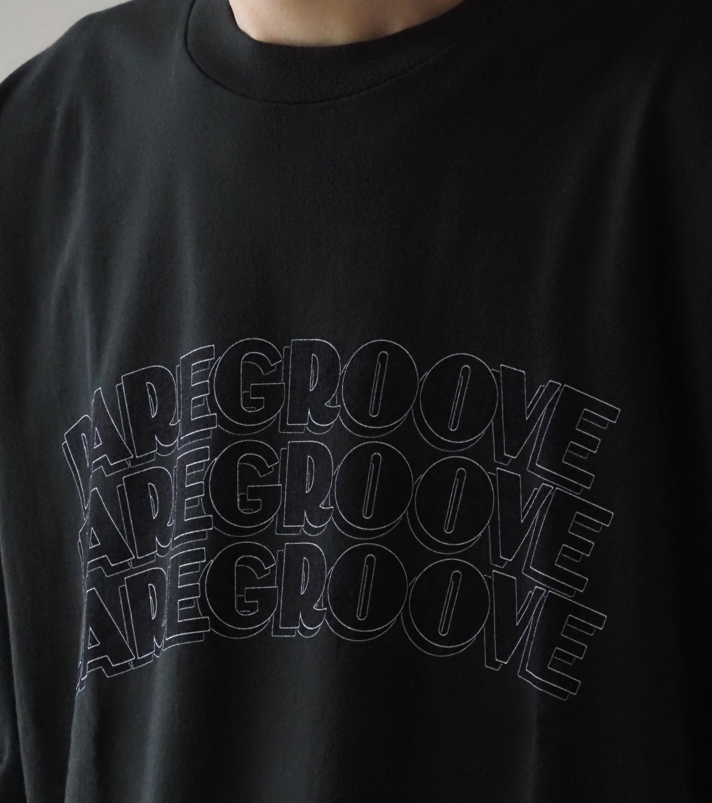 blurhms ROOT STOCK  【RAREGROOVE】プリント ティー ワイド  , Ink Black × Black-PT