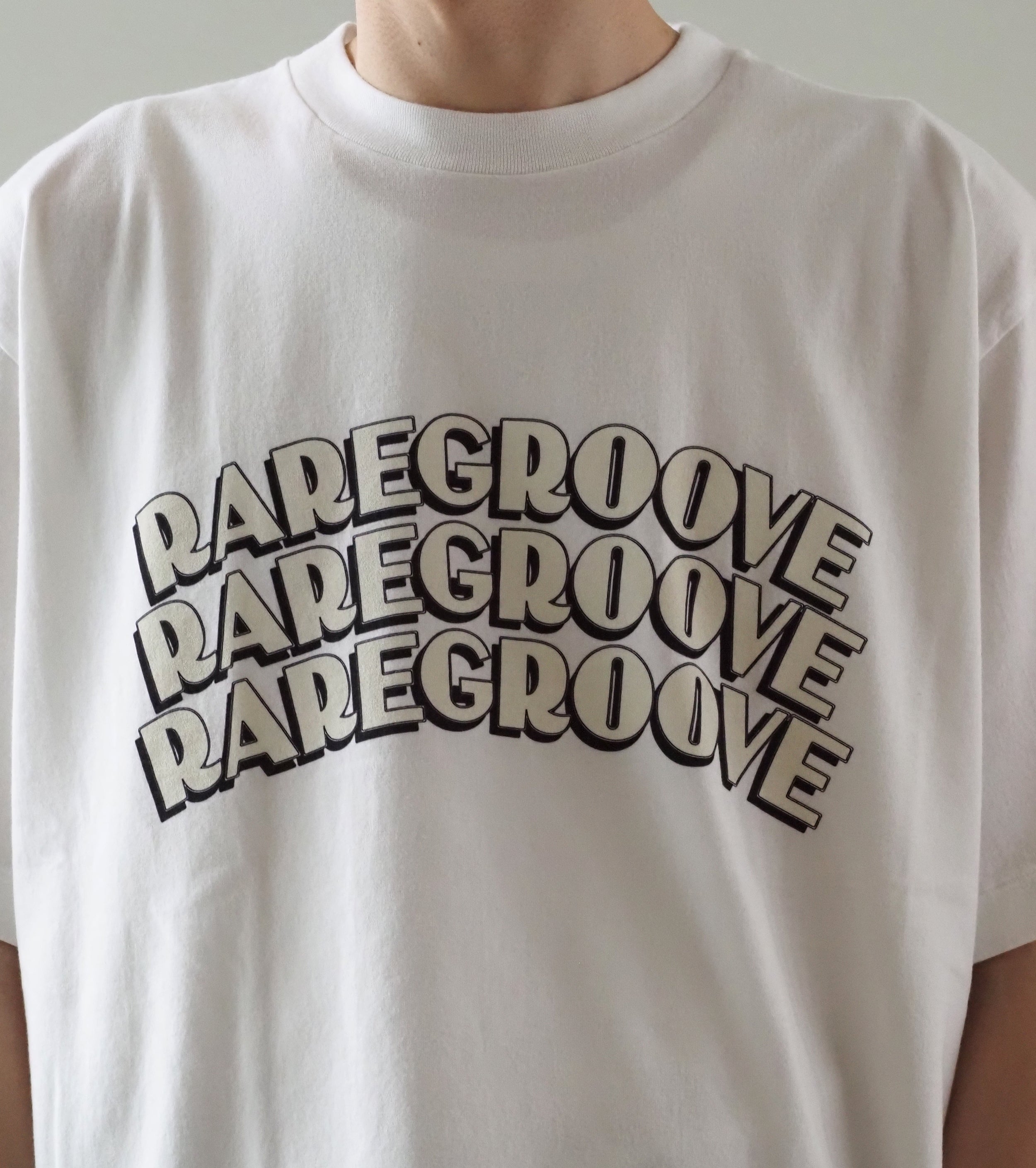 blurhms ROOT STOCK  【RAREGROOVE】プリント ティー ワイド  , Ｗhite × Ｗhite-PT