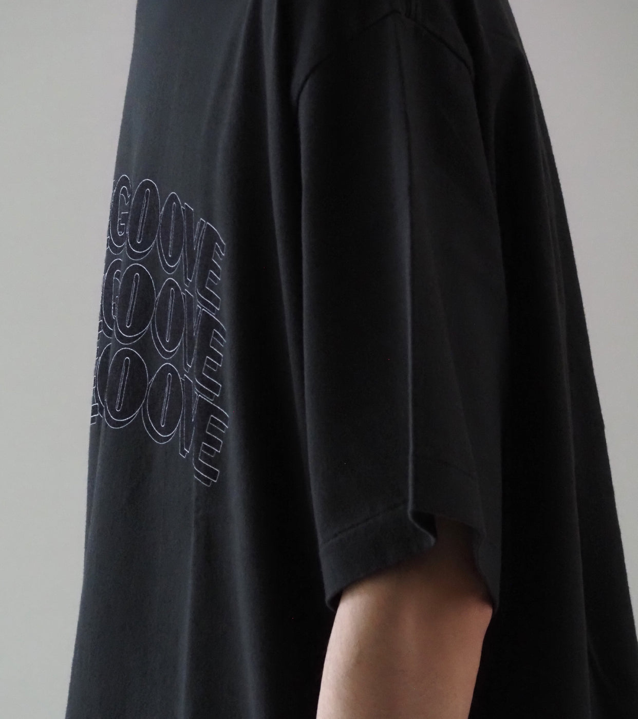 blurhms ROOT STOCK  【RAREGROOVE】プリント ティー ワイド  , Ink Black × Black-PT
