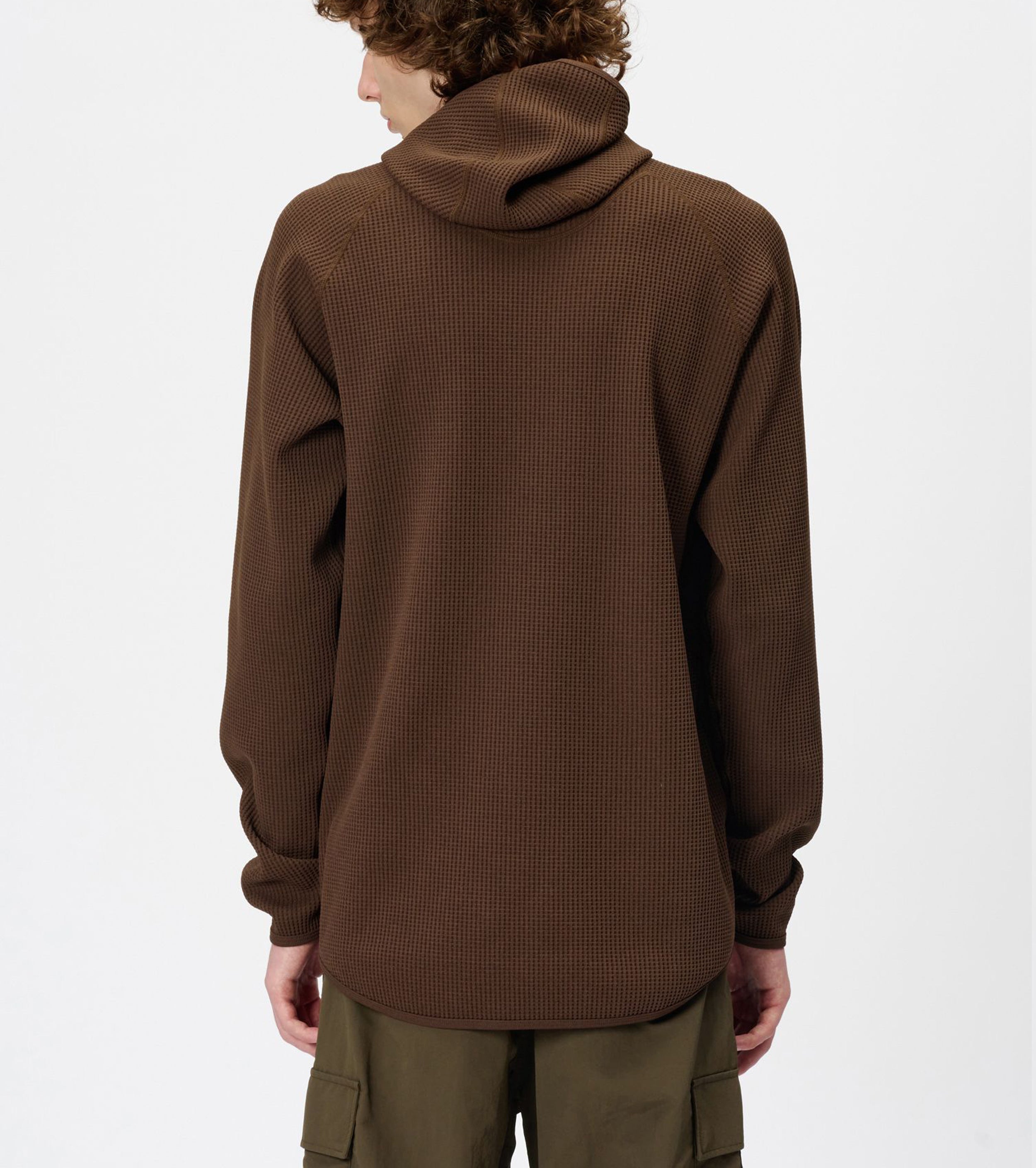 Goldwin ワッフル ライト ロング スリーブ フーディー , Chicory Brown
