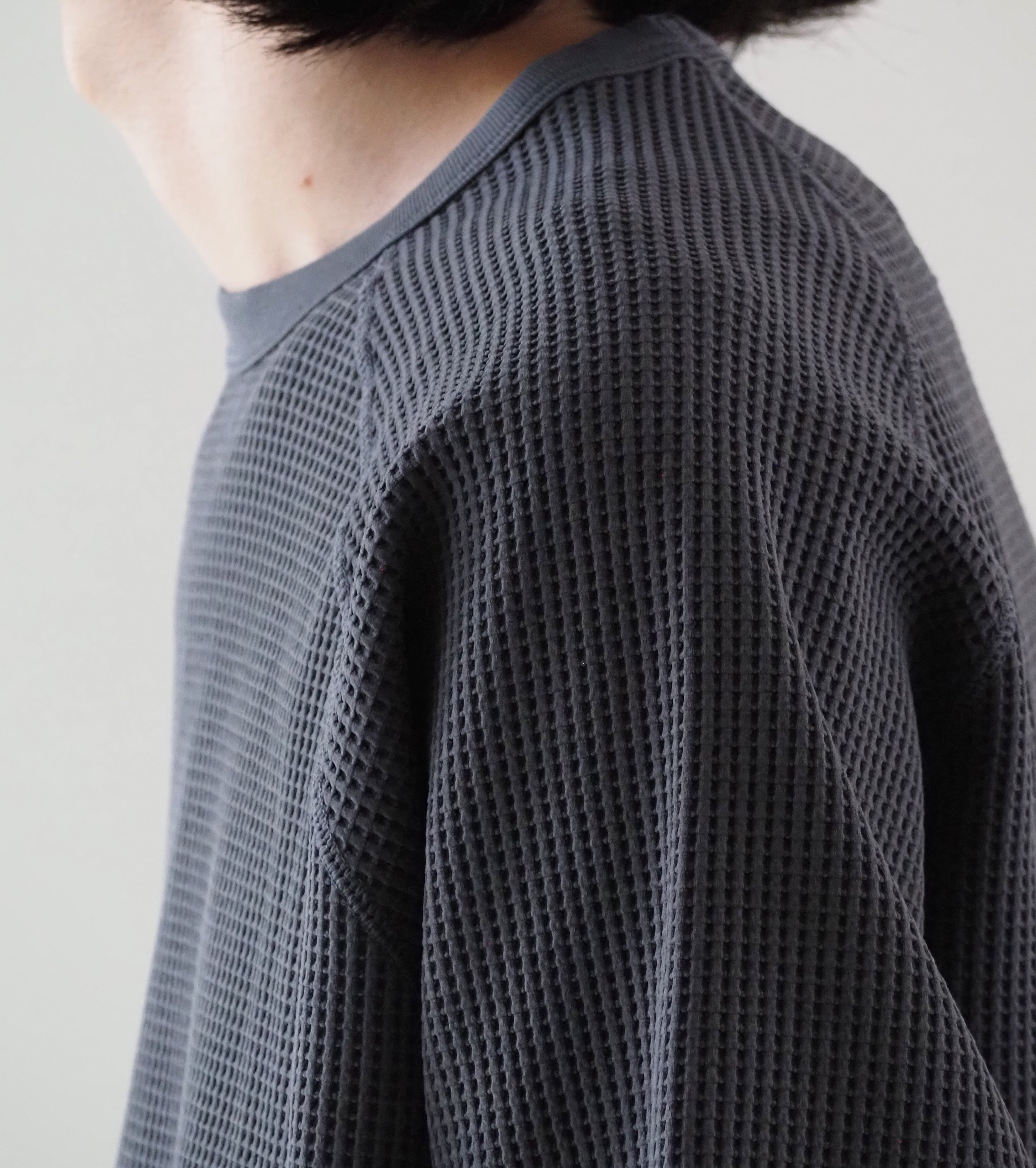 Goldwin Waffle Light Long Sleeve Tee Shirt, Cloud Gray