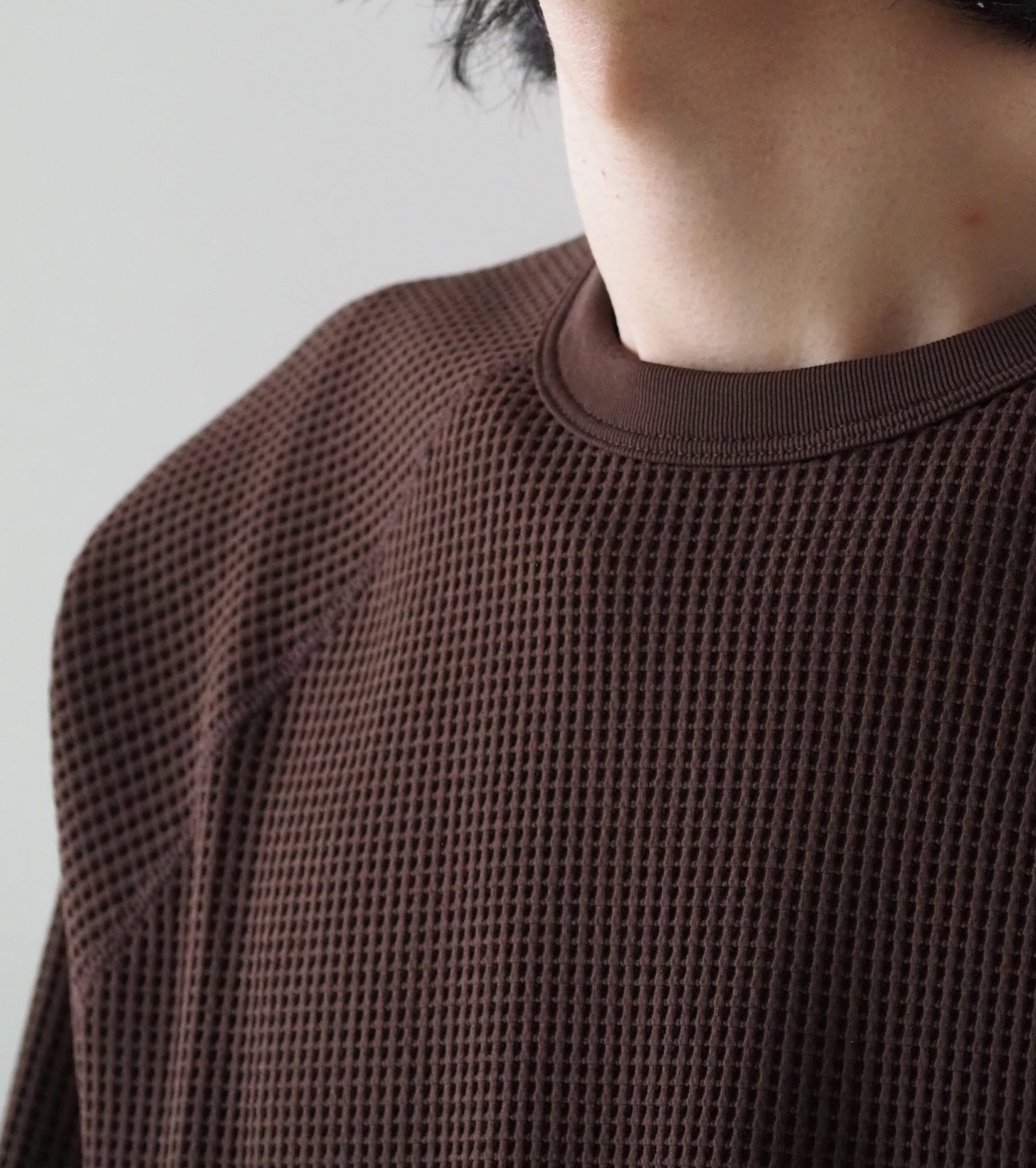 Goldwin Waffle Light Long Sleeve Tee Shirt, Chicory Brown