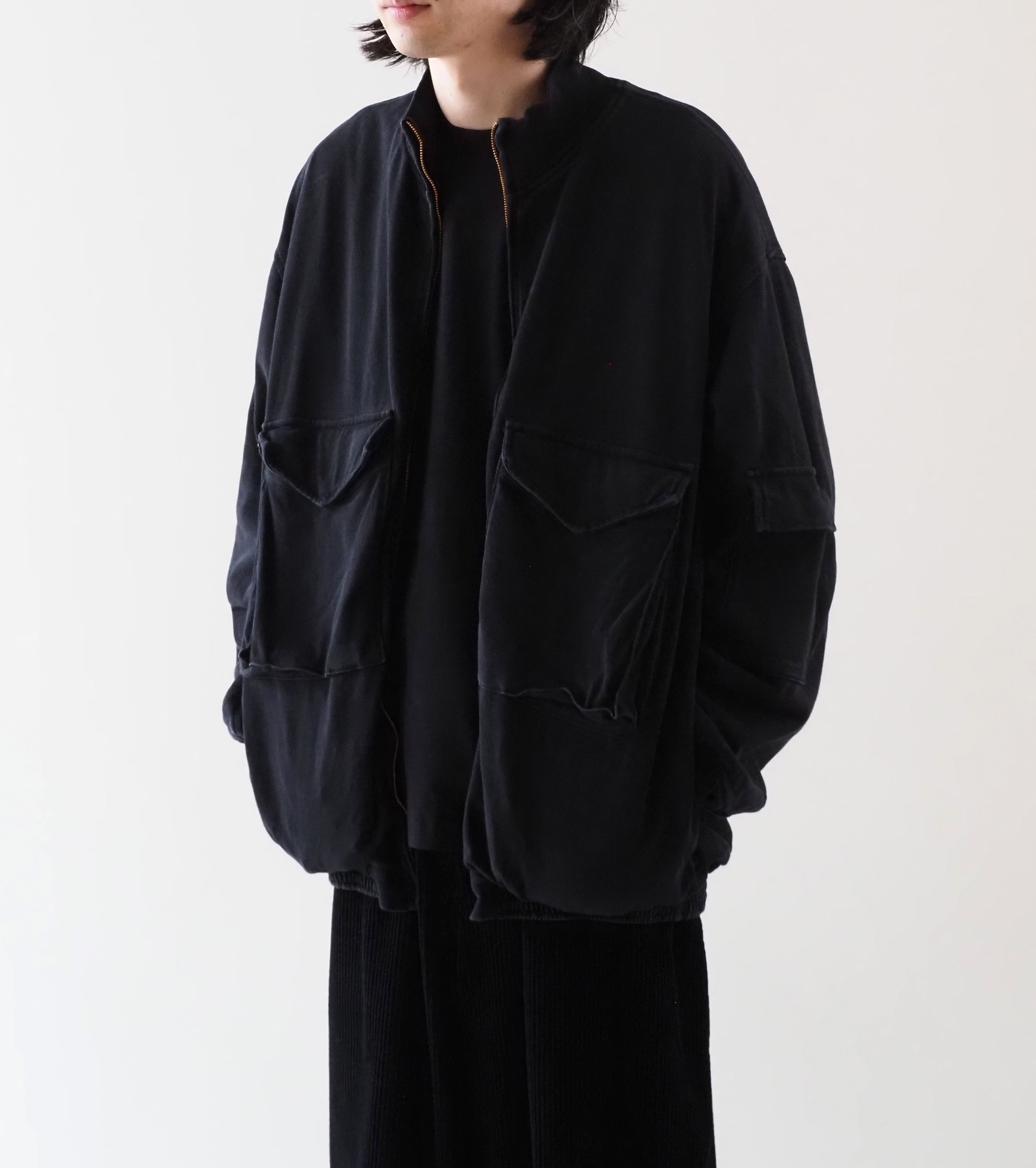 COMOLI Cotton Jersey G8 Jacket , Black