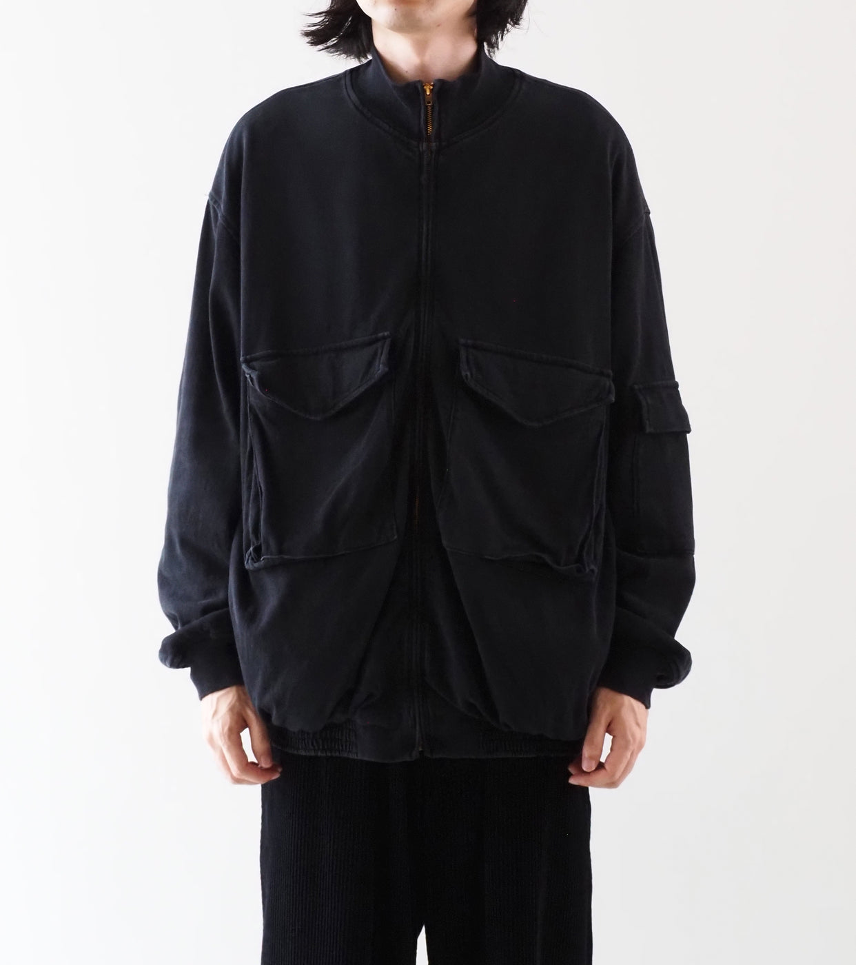 COMOLI Cotton Jersey G8 Jacket , Black