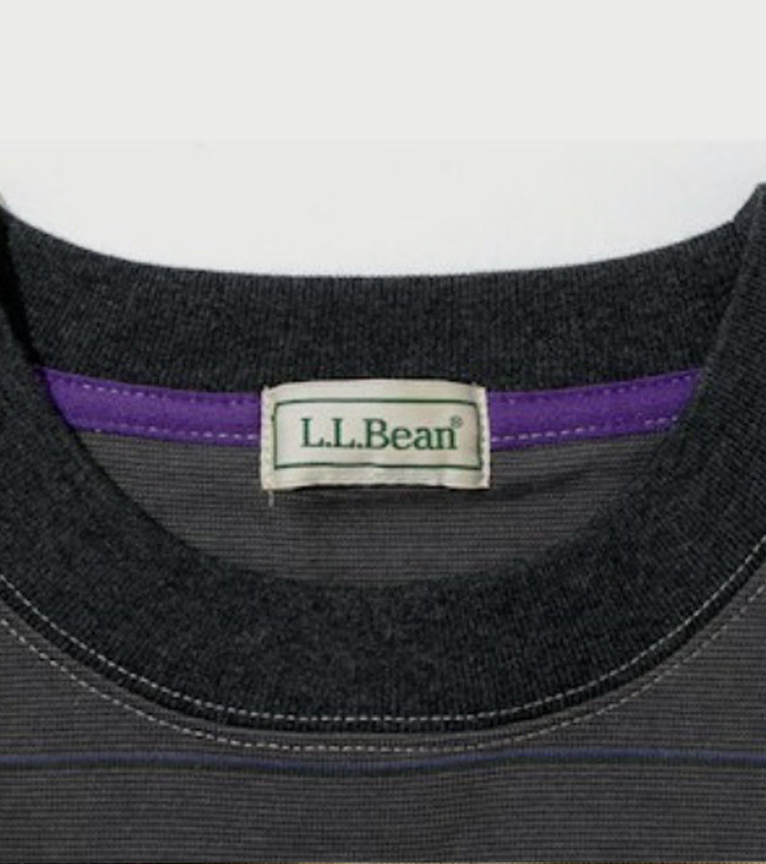 L.L.Bean JAPAN EDITION メンズ ユニオン ロング スリーブ ストライプ ティー , Charcoal × Violet × Green