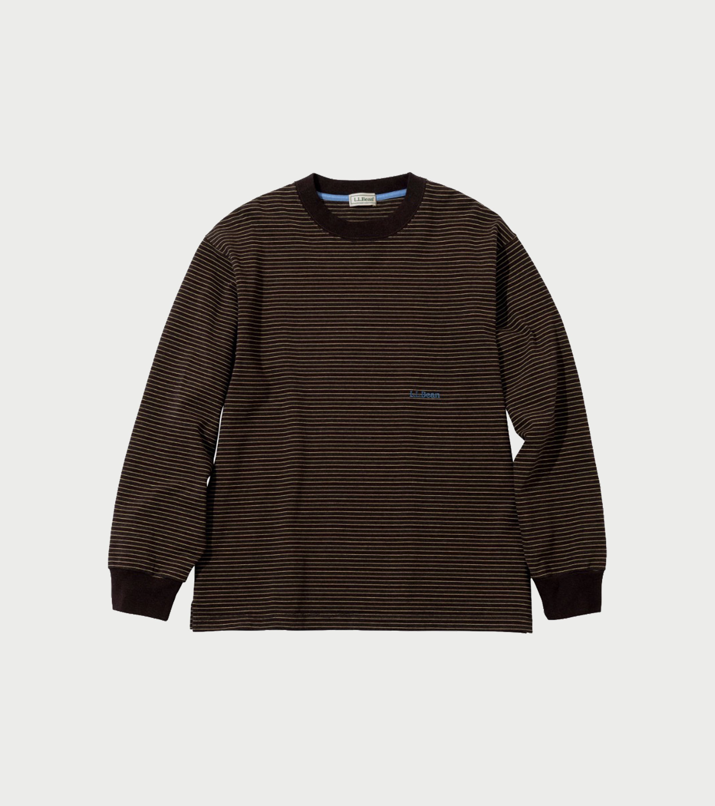 L.L.Bean JAPAN EDITION メンズ ユニオン ロング スリーブ ストライプ ティー , Brown × Yellow × Blue