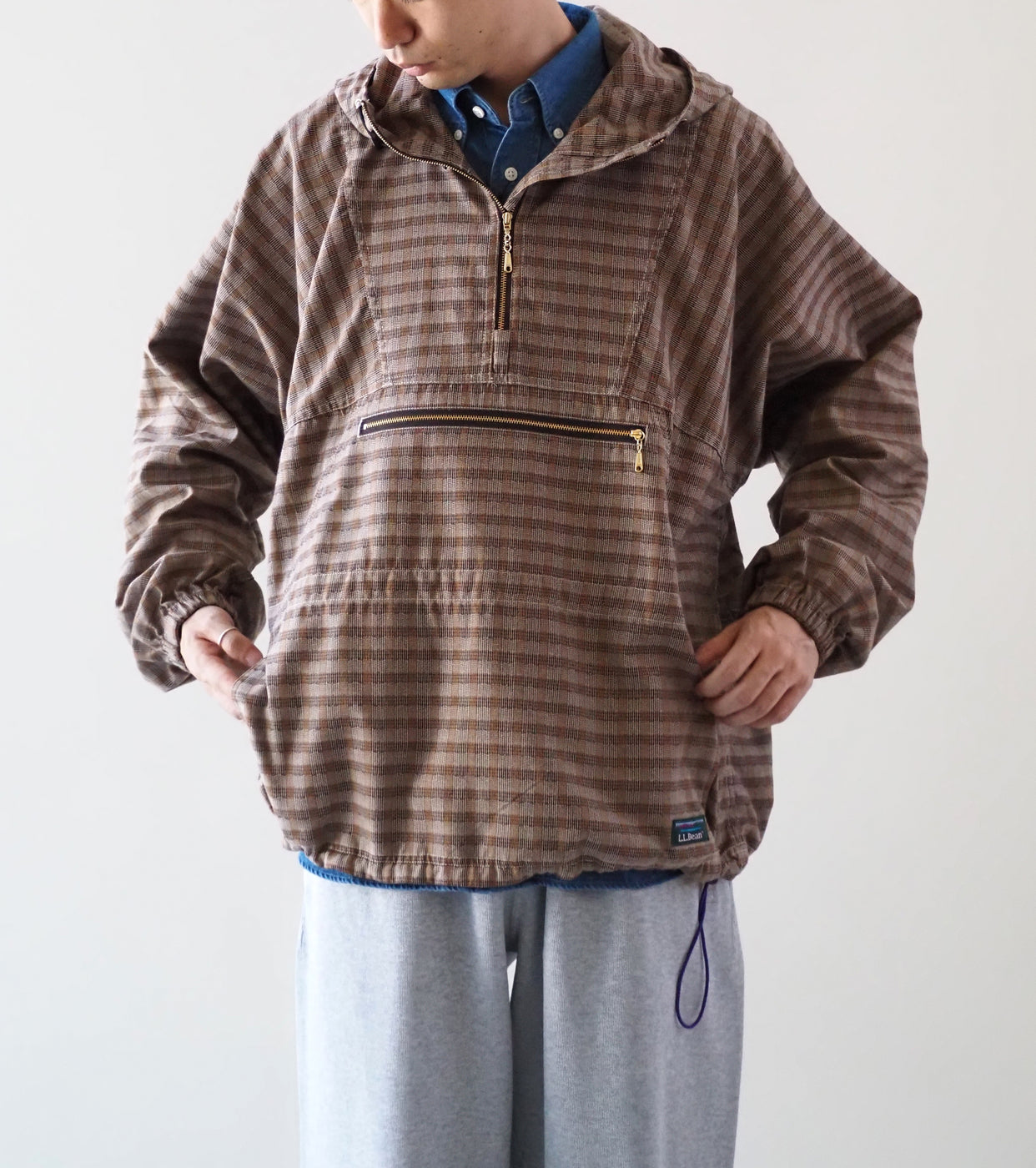 L.L.Bean JAPAN EDITION カリブー  アノラック, Brown × Off