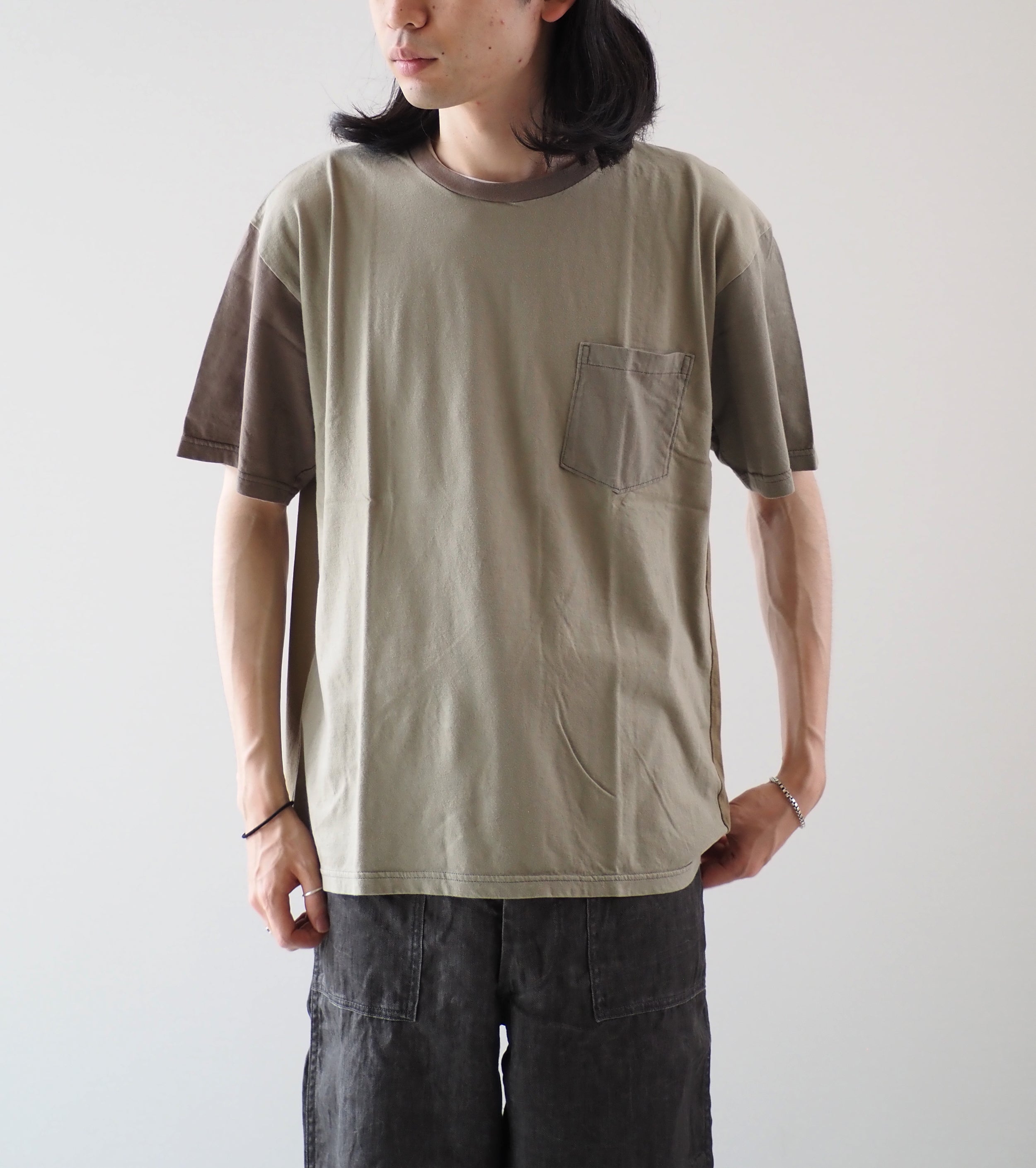 Orslow 4トーン ポケット ティーシャツ , Army Green