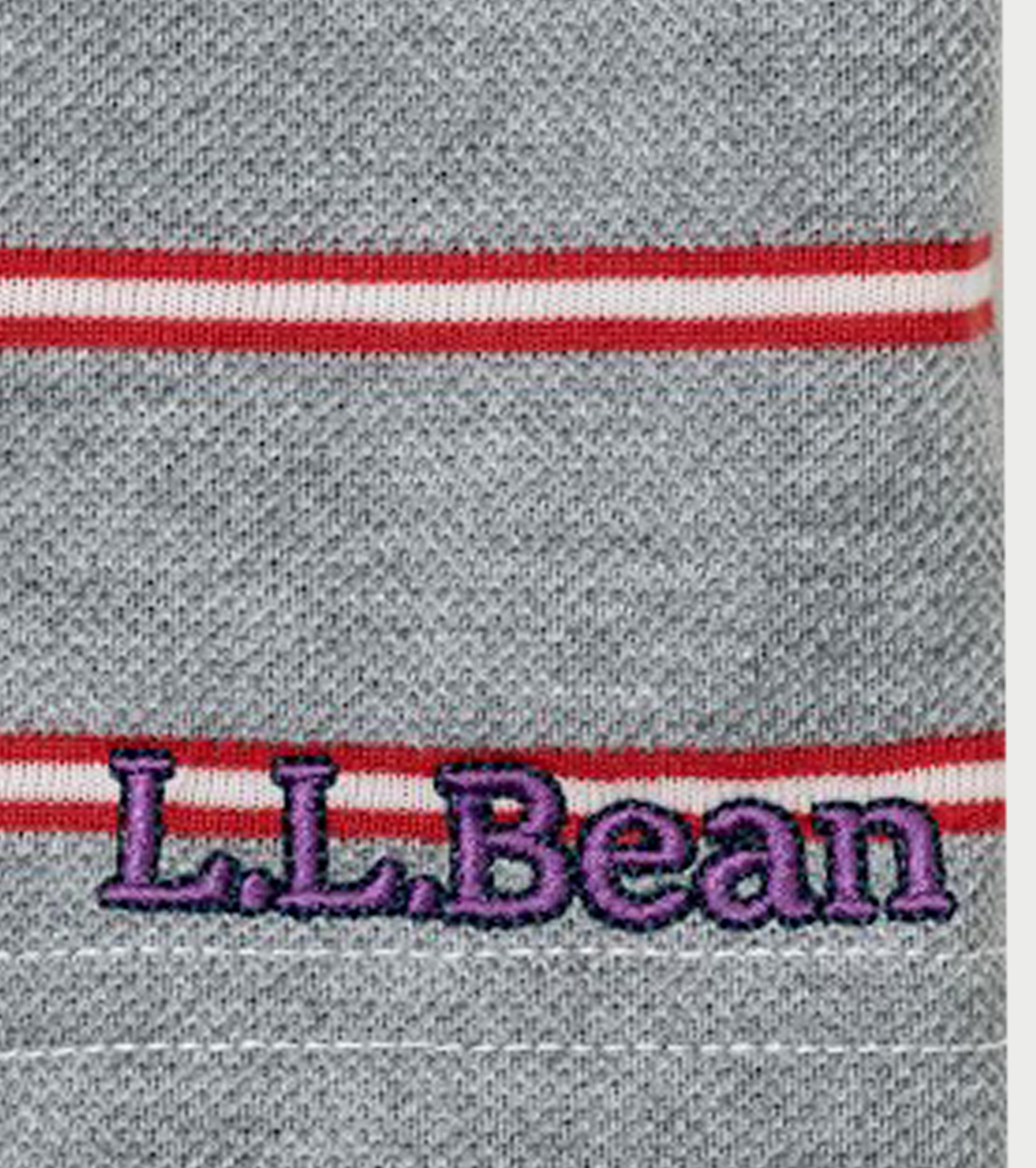 L.L.Bean JAPAN EDITION Women's Clinton Striped Tee , Top Grey × Scarlet × Off
