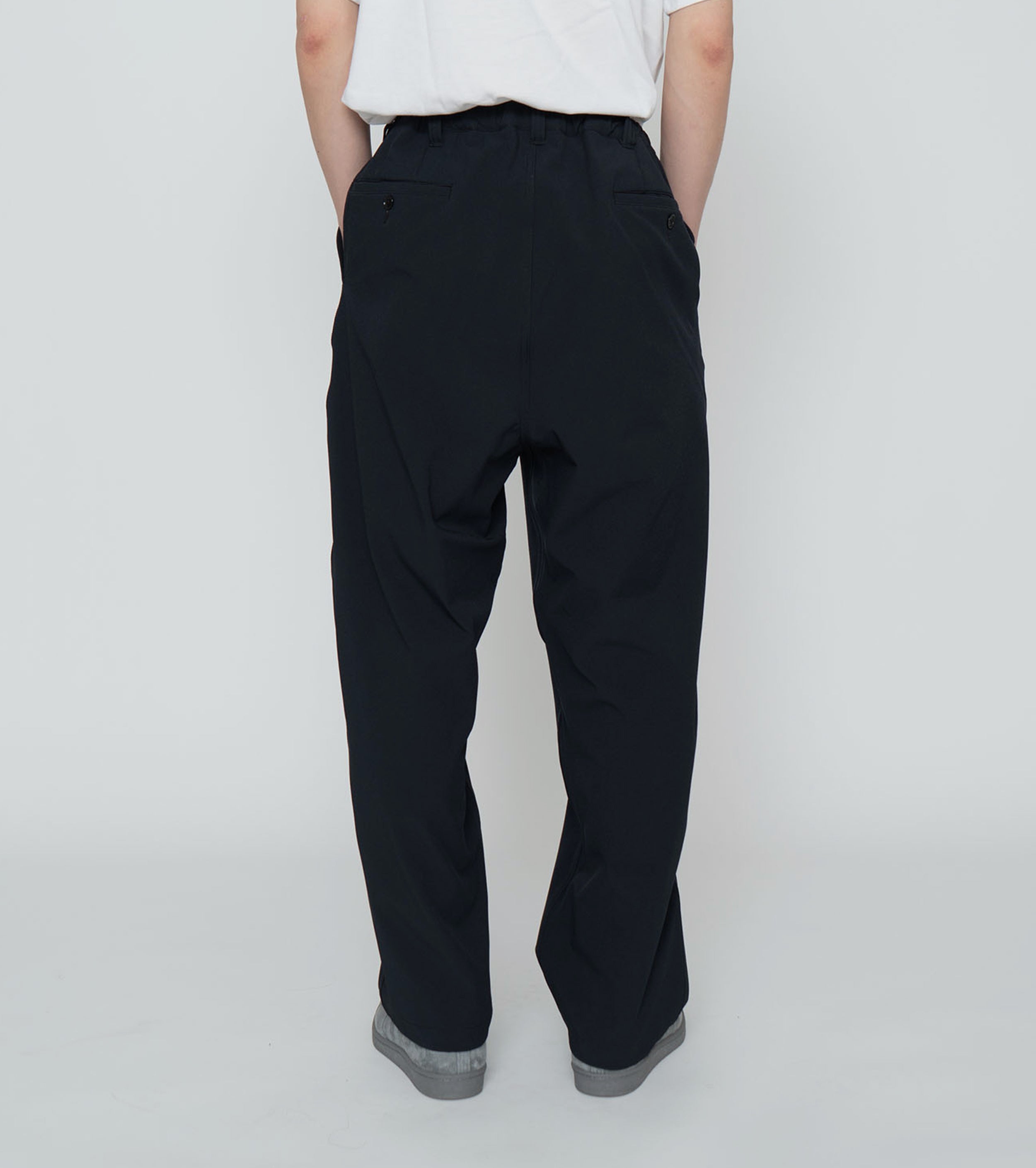 Stretch twill wide tapered field pants,Dark Navy