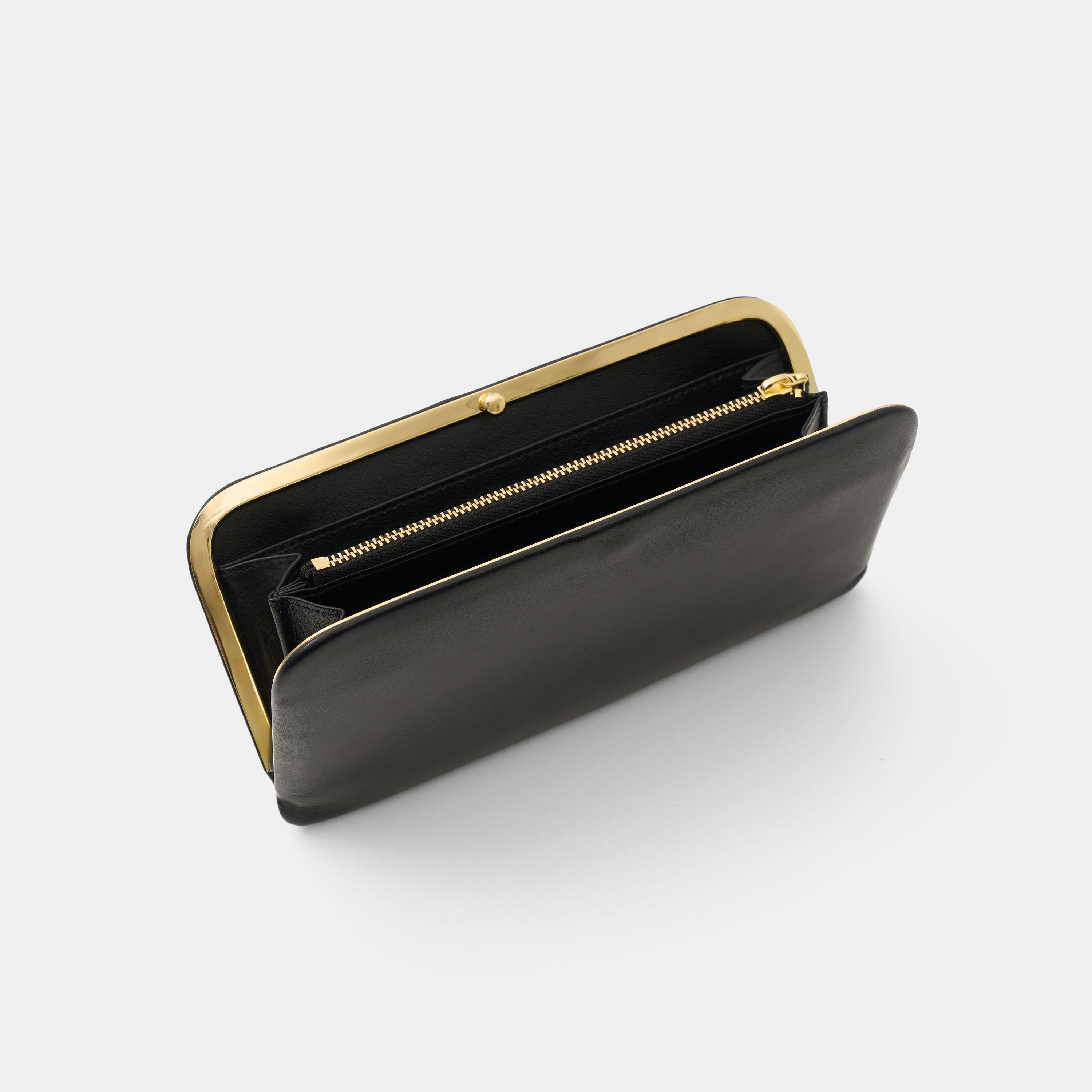 Morphee SAC À MAIN フレームド レザー ロング ウォレット , Black ＜GOLD＞