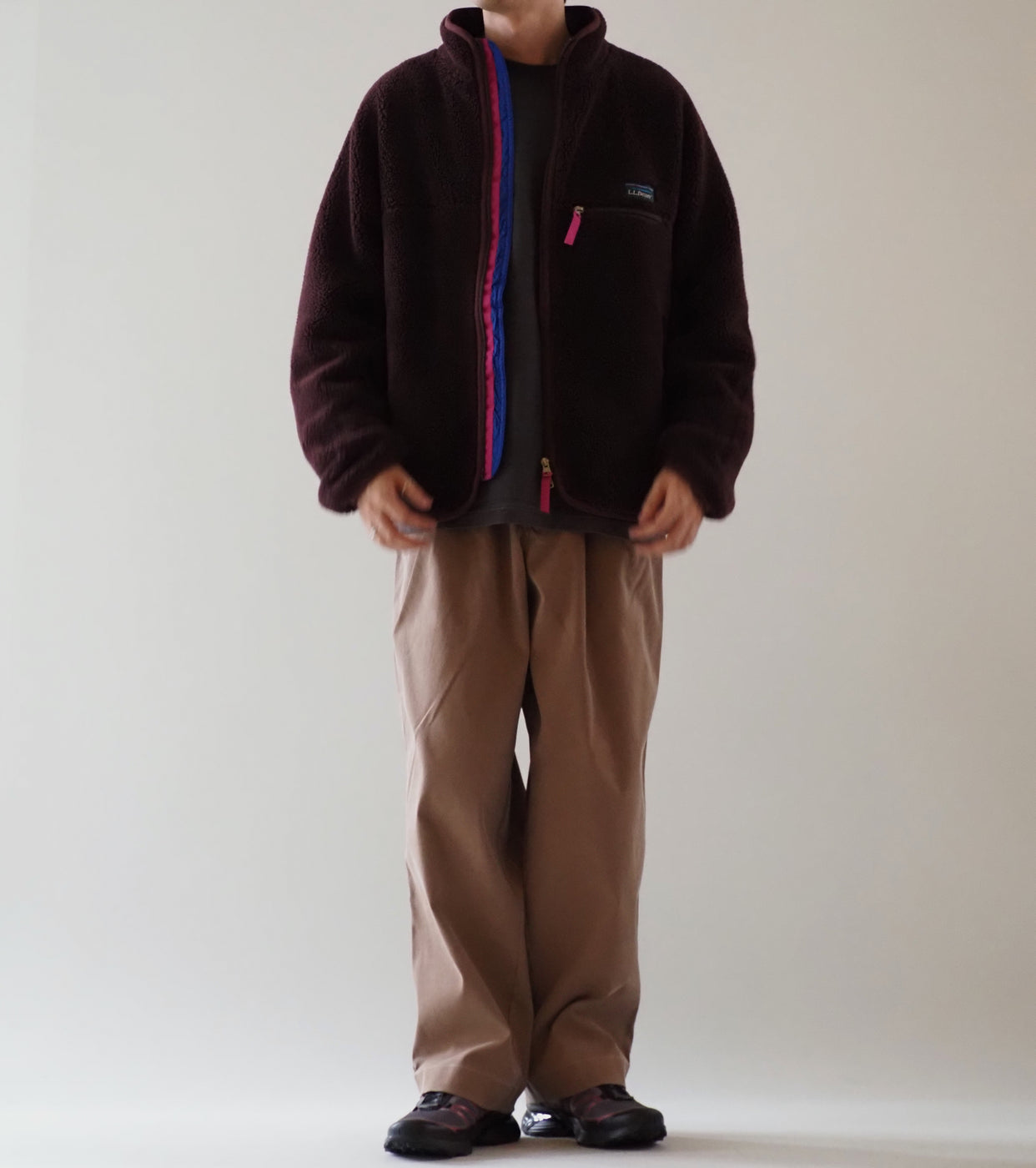 L.L.Bean JAPAN EDITION メンズ トップシャム ボア フリース ジャケット , Marron