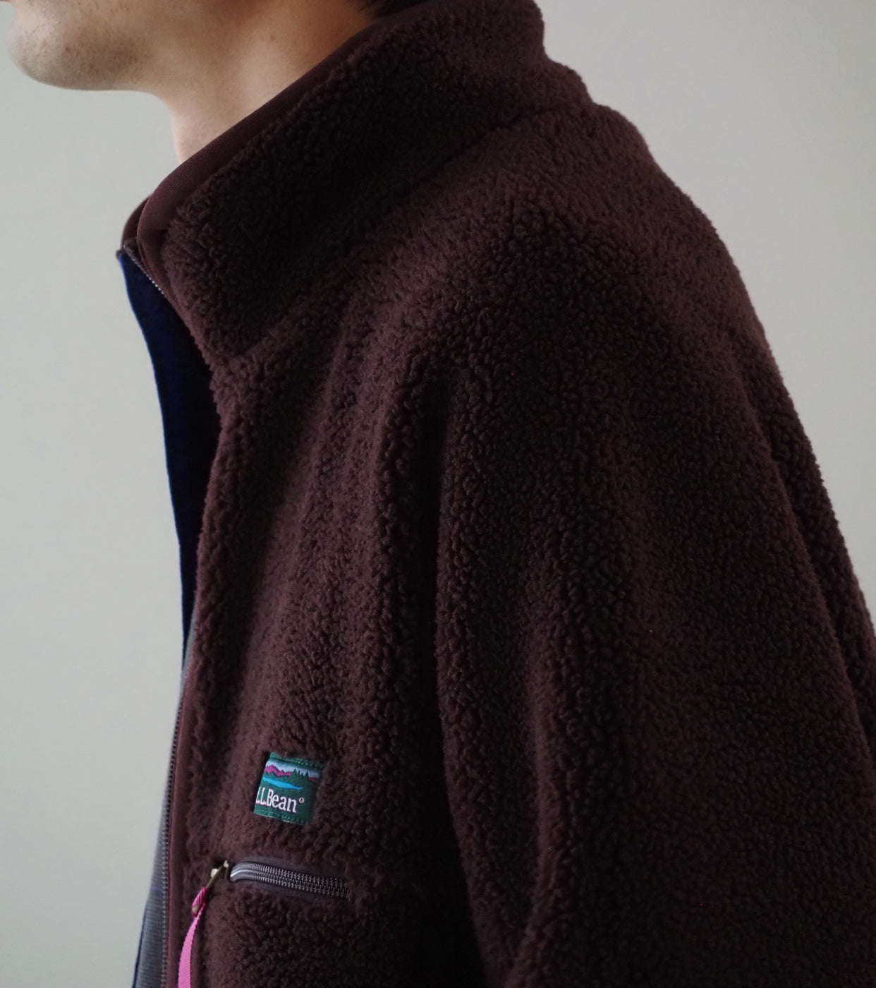 L.L.Bean JAPAN EDITION メンズ トップシャム ボア フリース ジャケット , Marron