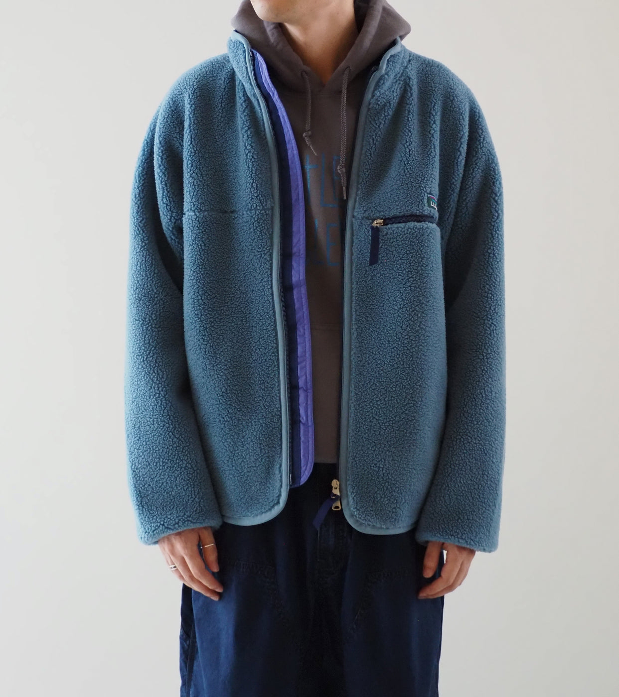 L.L.Bean JAPAN EDITION メンズ トップシャム ボア フリース ジャケット , Muted Green