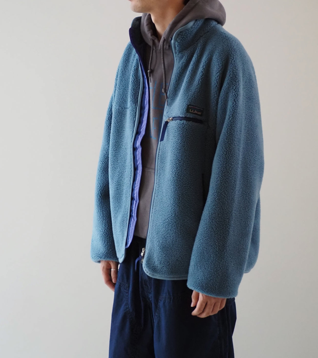 L.L.Bean JAPAN EDITION メンズ トップシャム ボア フリース ジャケット , Muted Green