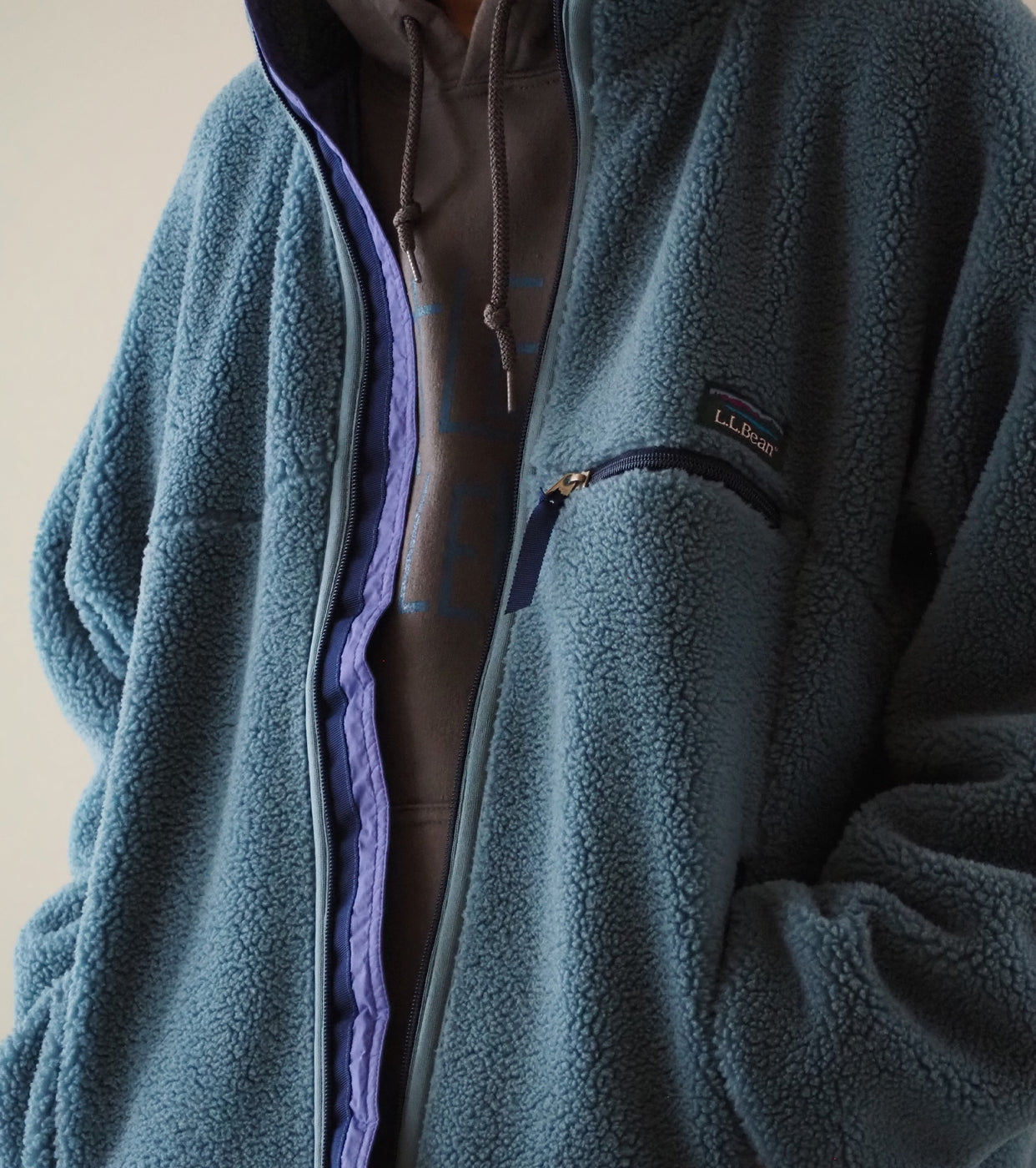 L.L.Bean JAPAN EDITION メンズ トップシャム ボア フリース ジャケット , Muted Green