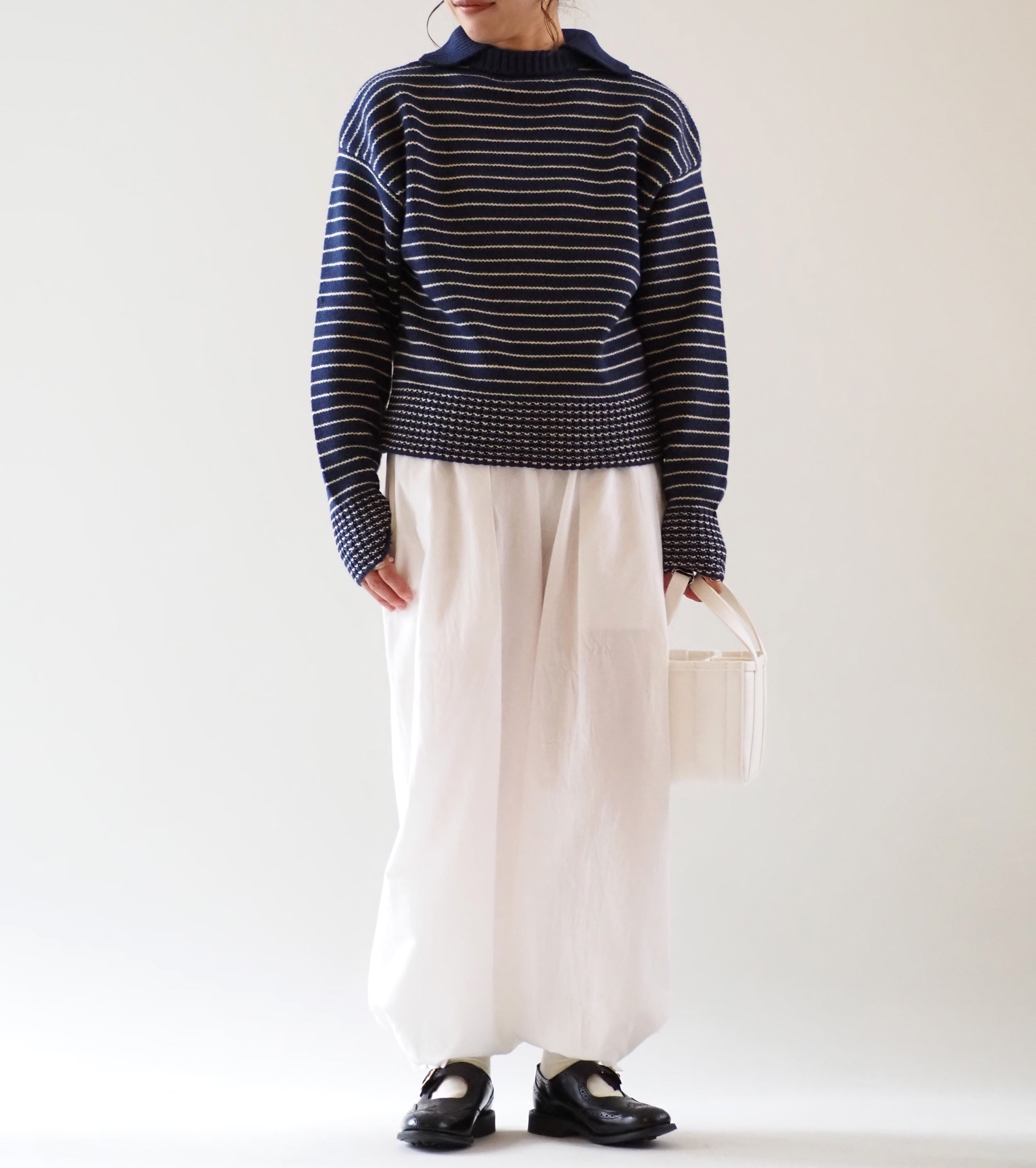 L.L.Bean JAPAN EDITION ウィメンズ ウェイン セーラー セーター , Navy × Ivory