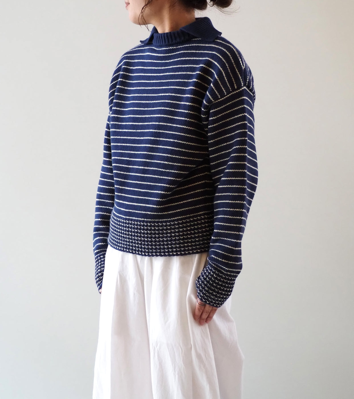 L.L.Bean JAPAN EDITION ウィメンズ ウェイン セーラー セーター , Navy × Ivory