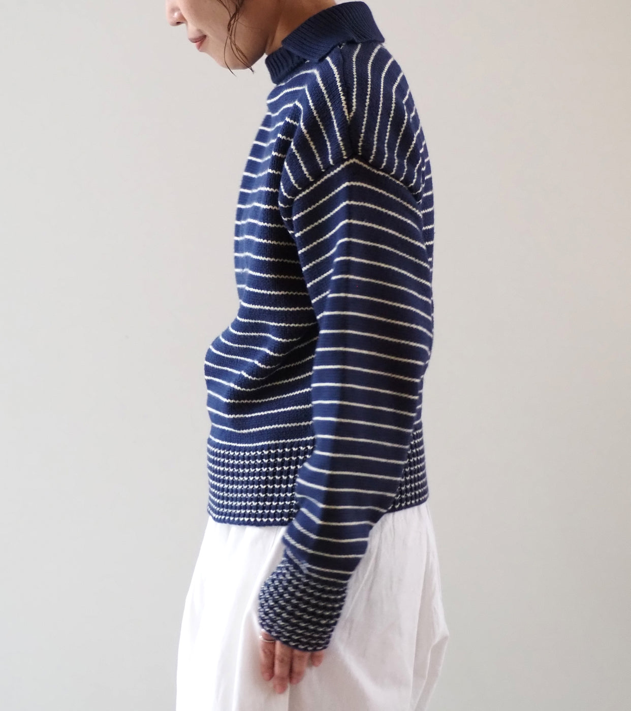 L.L.Bean JAPAN EDITION ウィメンズ ウェイン セーラー セーター , Navy × Ivory