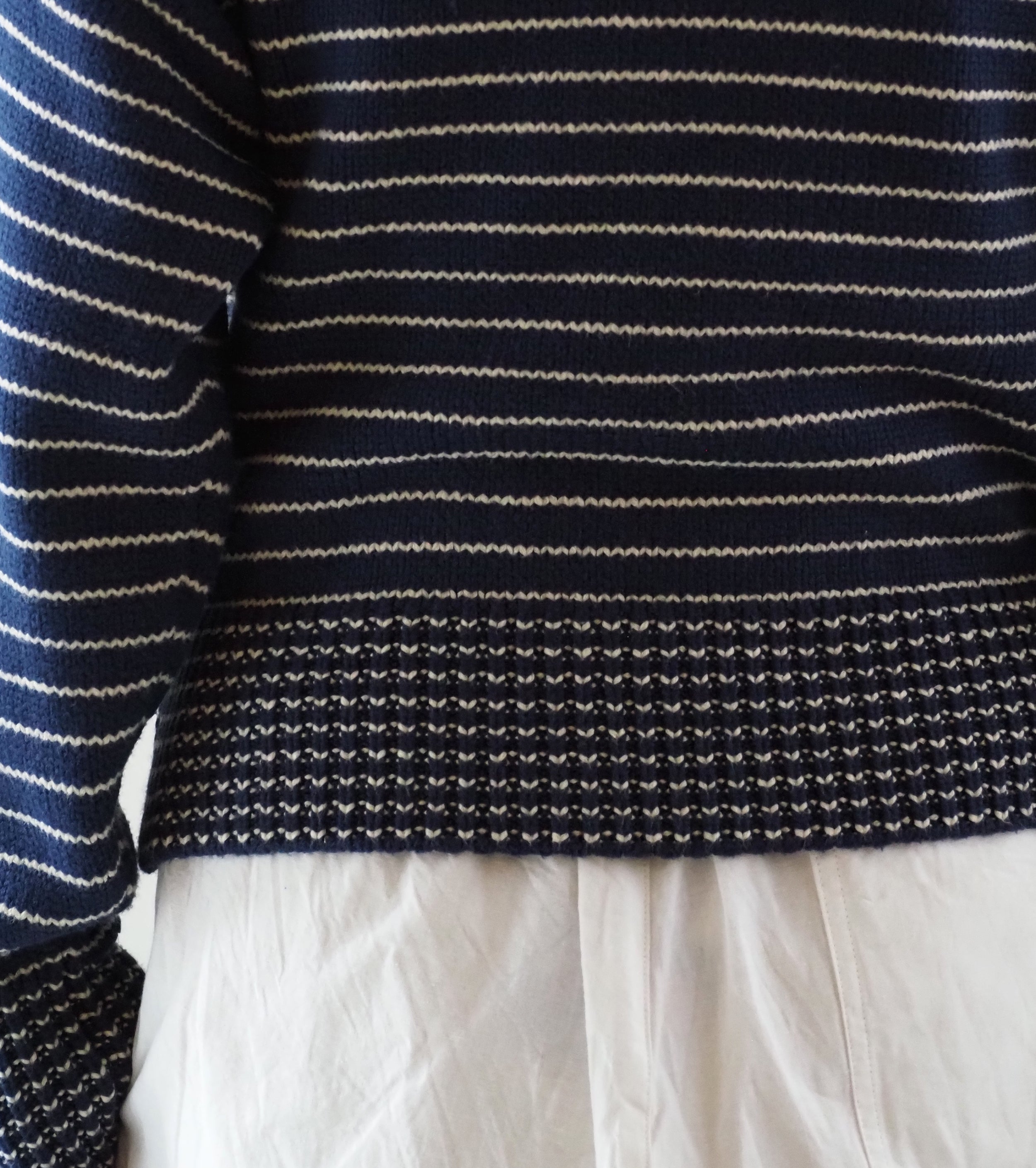 L.L.Bean JAPAN EDITION ウィメンズ ウェイン セーラー セーター , Navy × Ivory