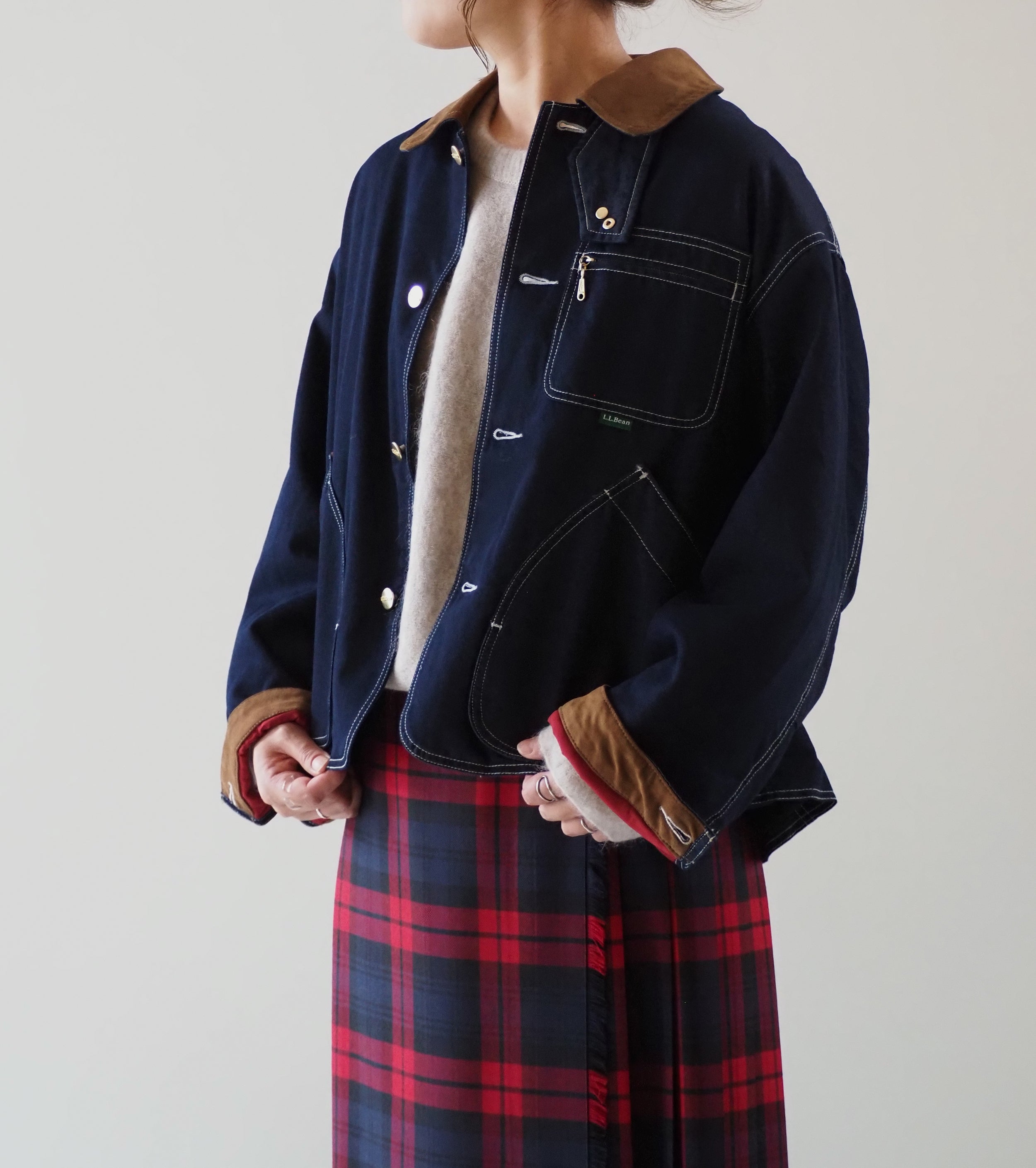 L.L.Bean JAPAN EDITION Women's Bean's Field Coat Fleece-Lined Indigo  , Blue