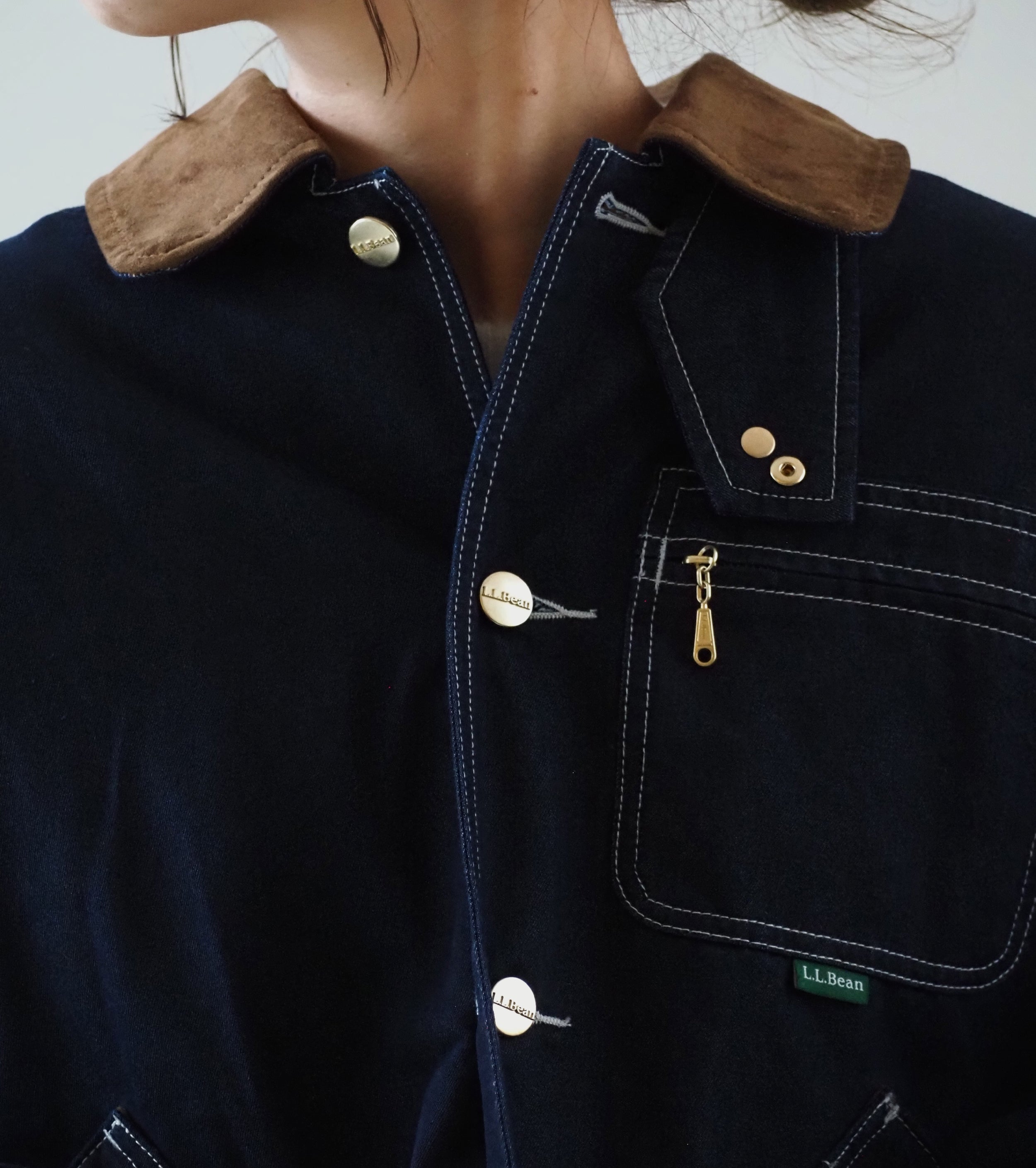 L.L.Bean JAPAN EDITION Women's Bean's Field Coat Fleece-Lined Indigo  , Blue