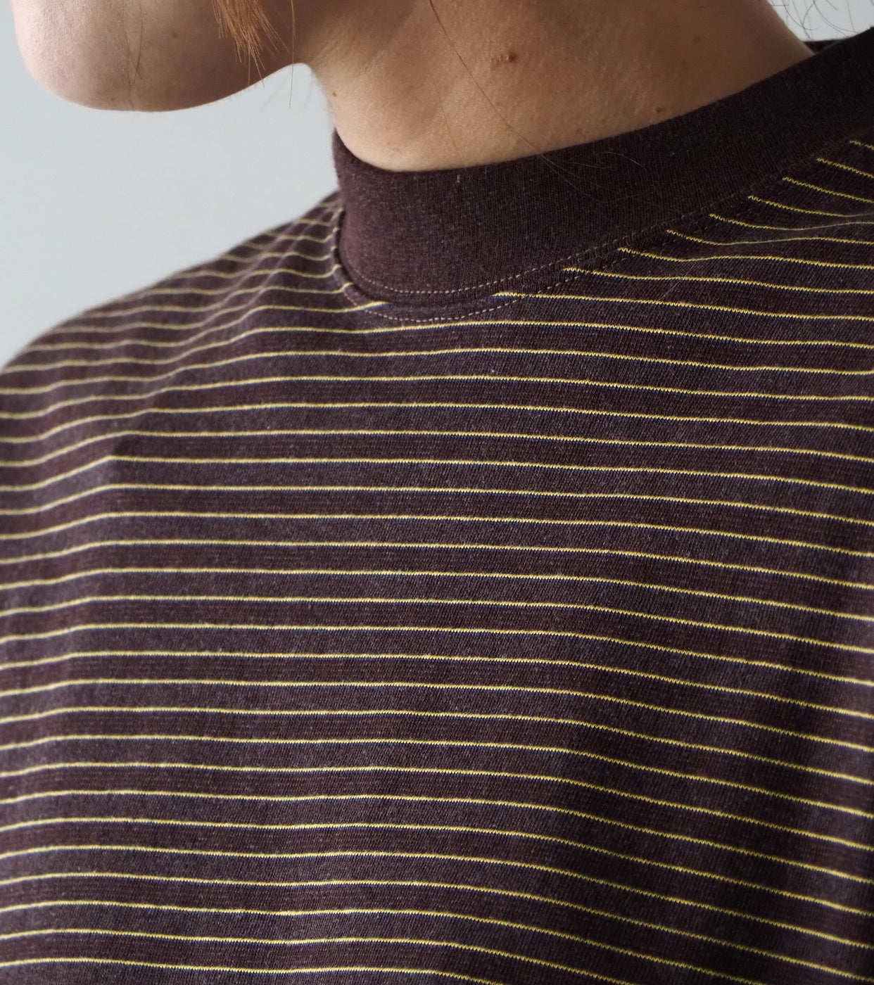 L.L.Bean JAPAN EDITION Women's Union Long-Sleeve Striped Tee , Brown × Yellow × Blue