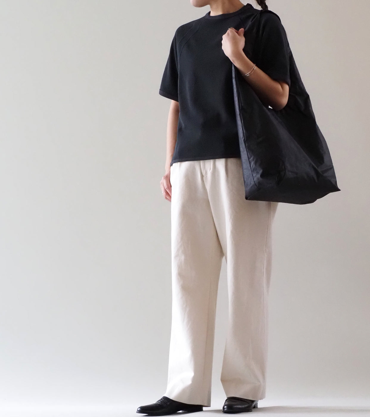 Goldwin レディース メッシュ ワッフル アクチノイド ティーシャツ , Ebony Gray