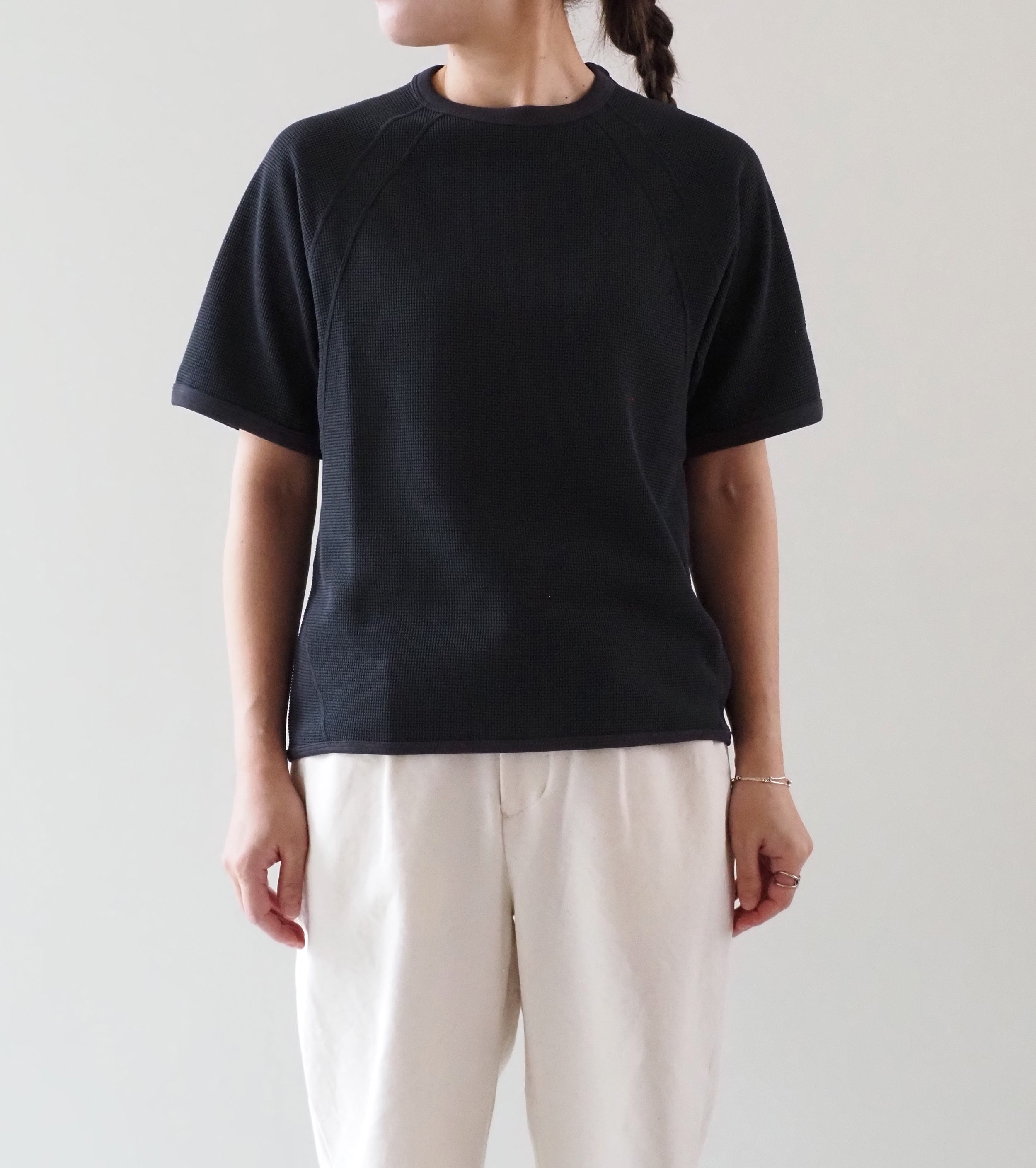Goldwin レディース メッシュ ワッフル アクチノイド ティーシャツ , Ebony Gray
