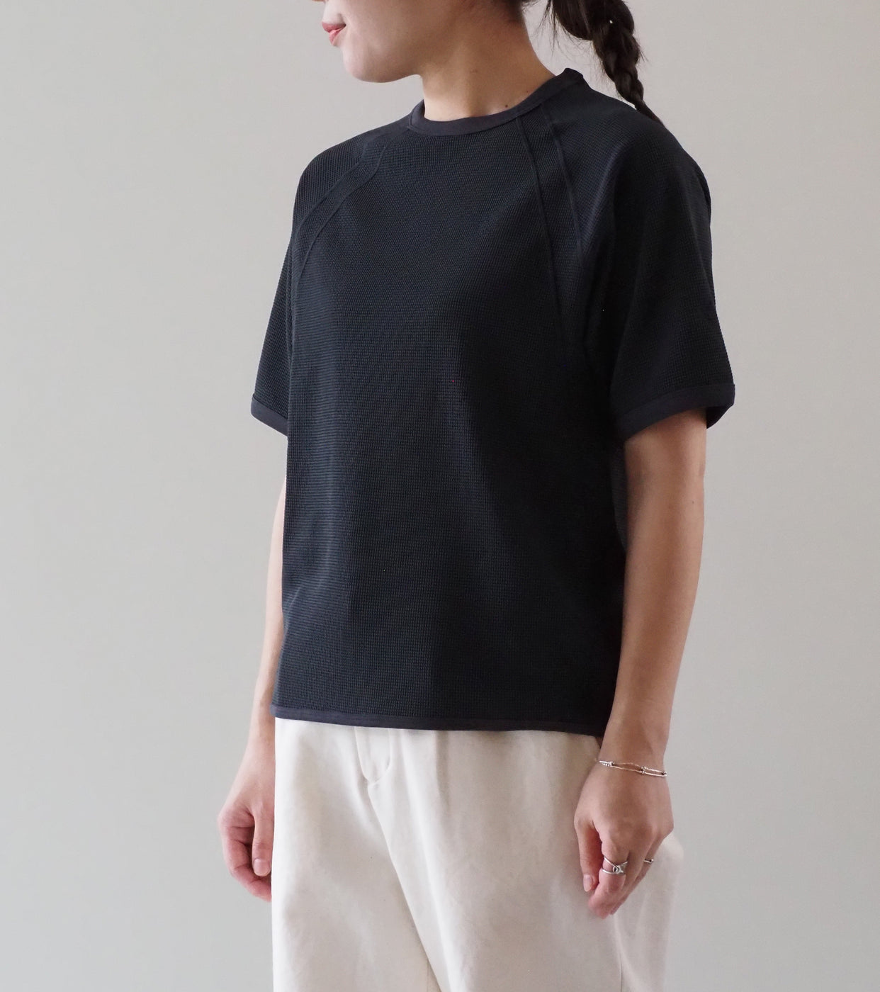 Goldwin レディース メッシュ ワッフル アクチノイド ティーシャツ , Ebony Gray